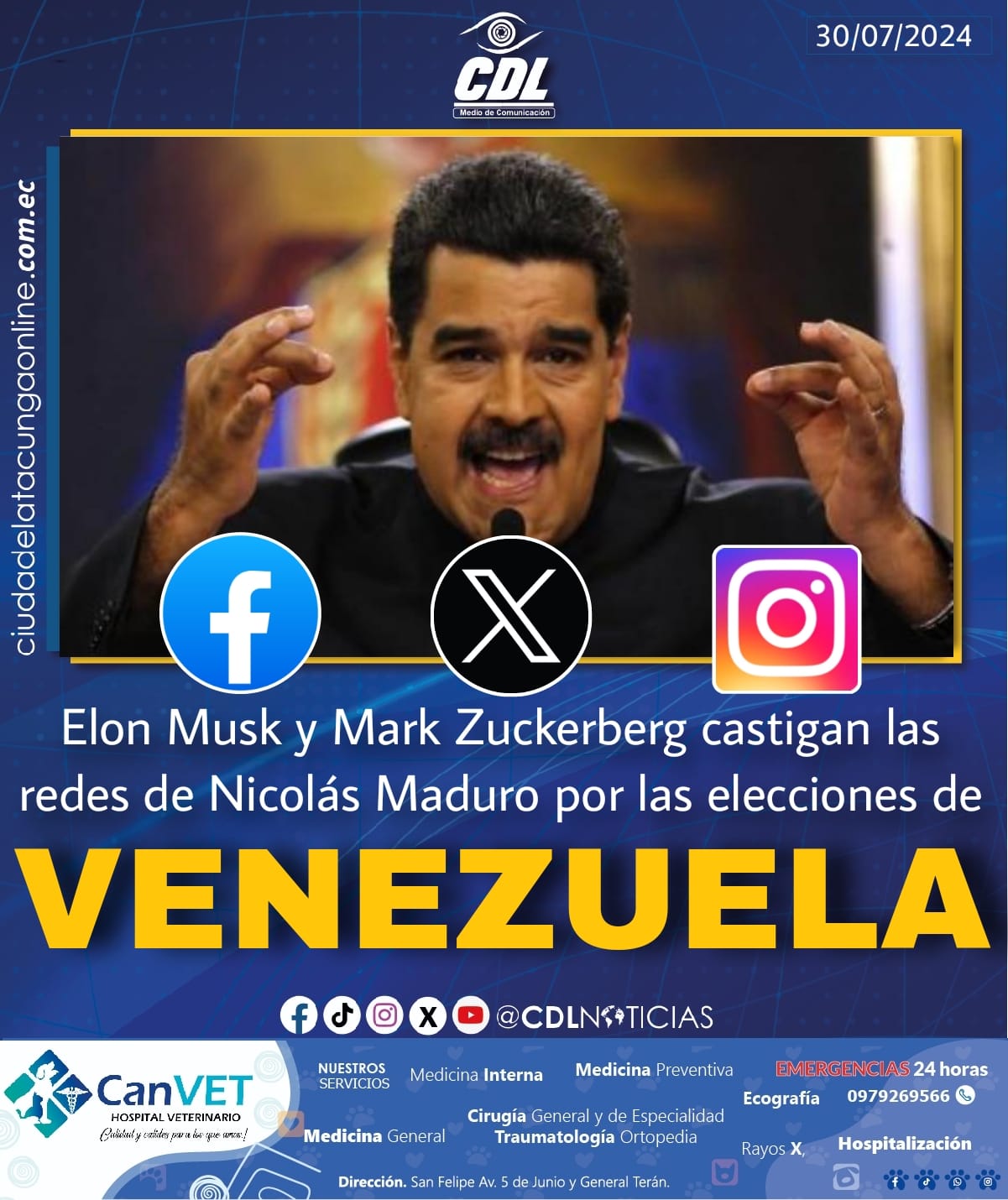 Elon Musk y Mark Zuckerberg castigan las redes de Nicolás Maduro por las elecciones de Venezuela
