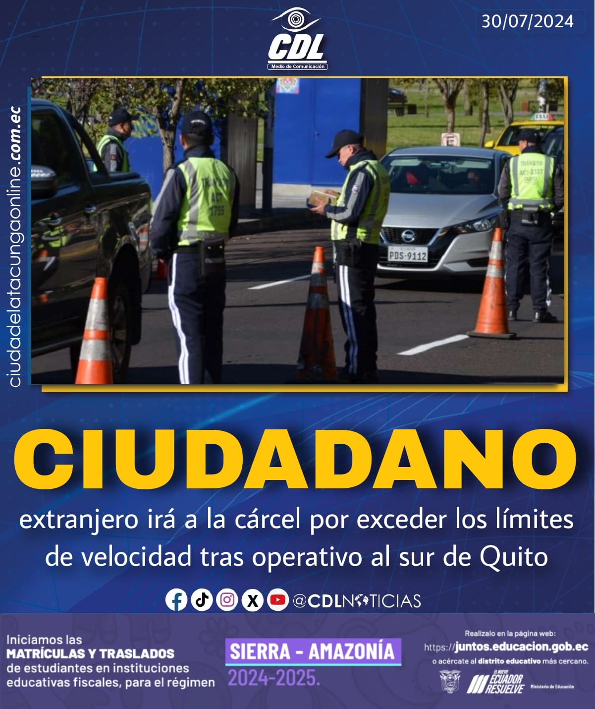 Controles de velocidad en Quito: Siete sancionados en operativo al sur