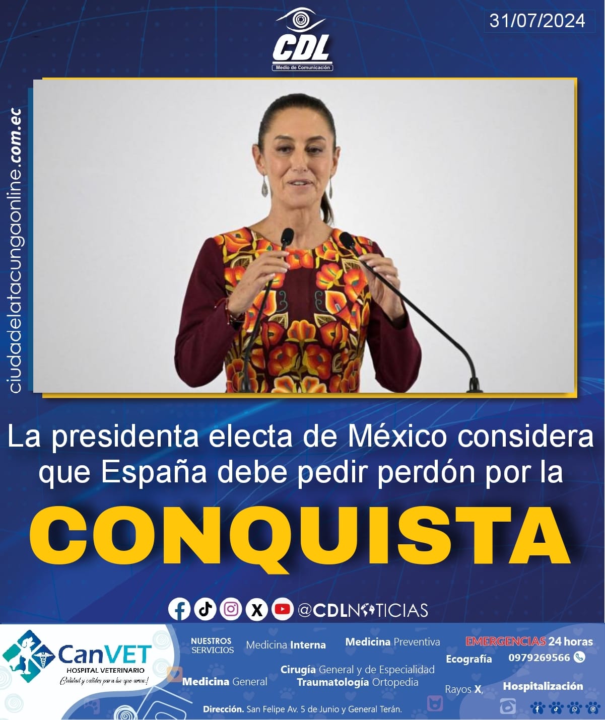 La presidenta electa de México considera que España debe pedir perdón por la conquista