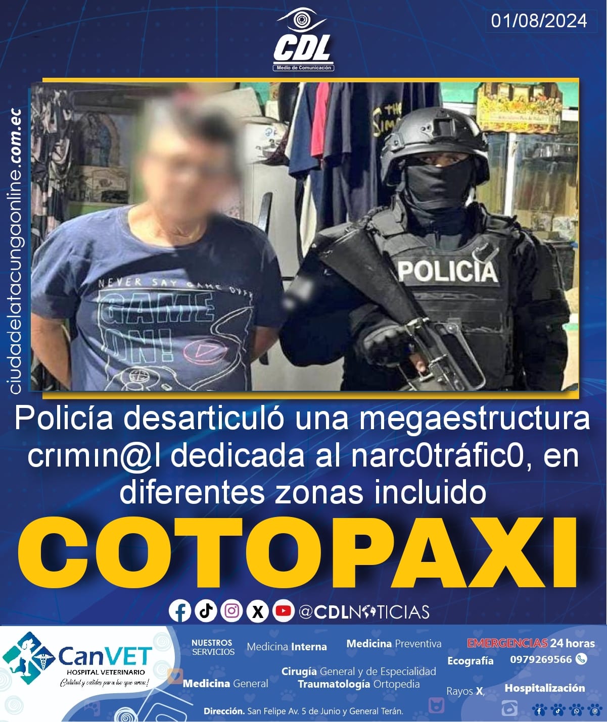 La Policía desarticuló una megaestructura crımın@l dedicada al narc0tráfic0, en diferentes zonas incluido Cotopaxi