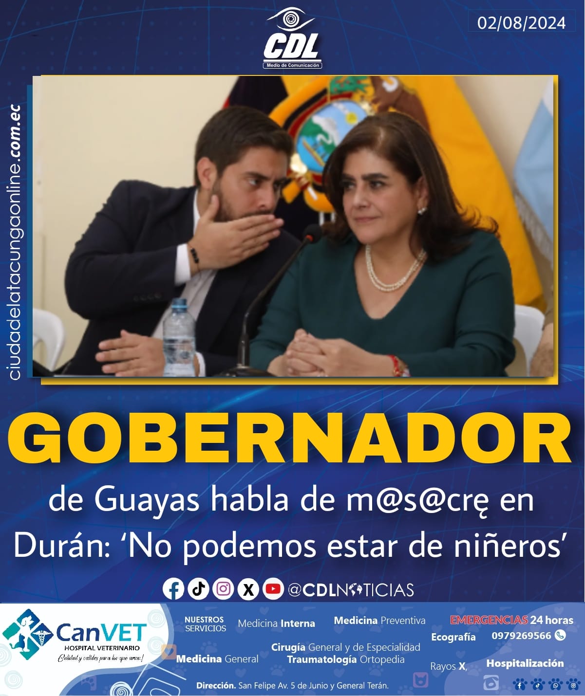 Gobernador de Guayas habla de m@s@crę en Durán: ‘No podemos estar de niñeros’
