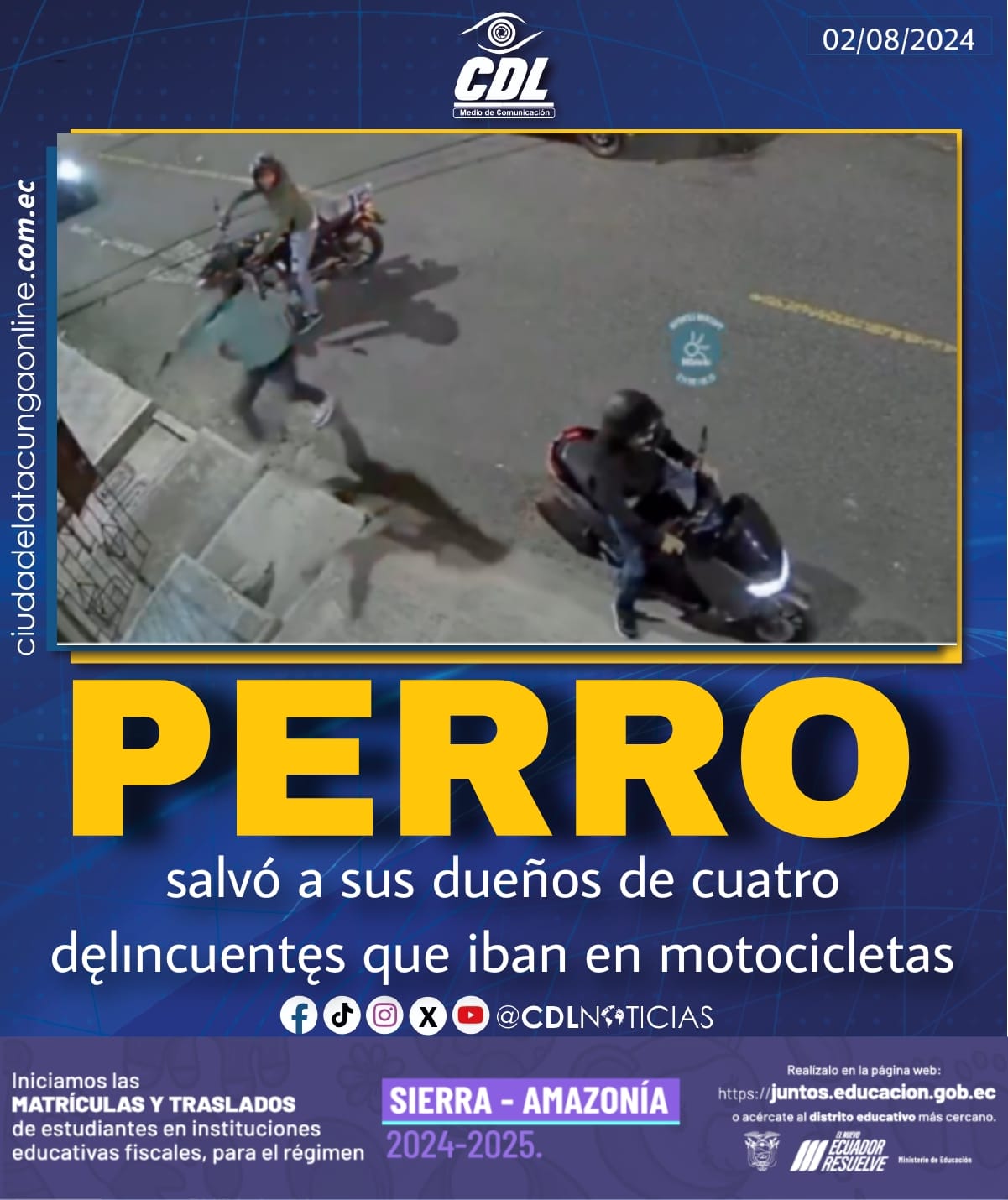 Perro salvó a sus dueños de cuatro dęlıncuentęs que iban en motocicletas