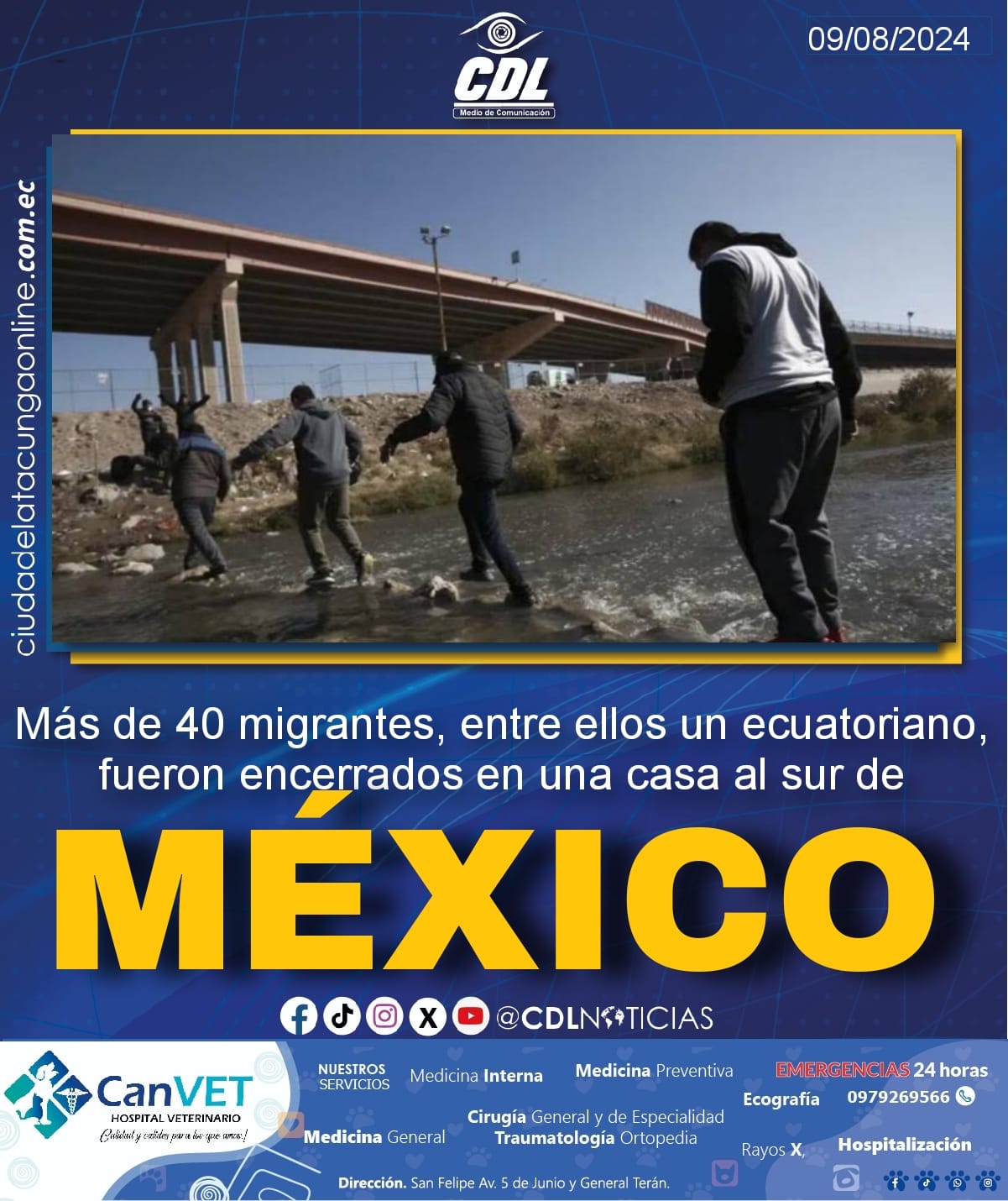 Más de 40 migrantes, entre ellos un ecuatoriano, fueron encerrados en una casa al sur de México