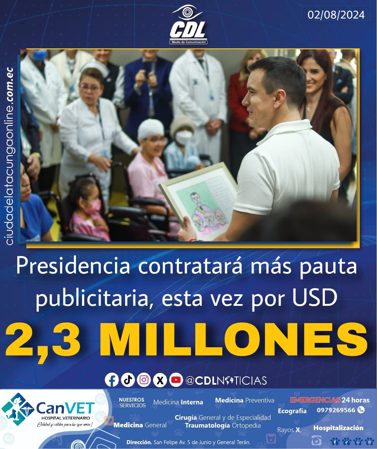 Presidencia contratará más pauta publicitaria, esta vez por USD 2,3 millones