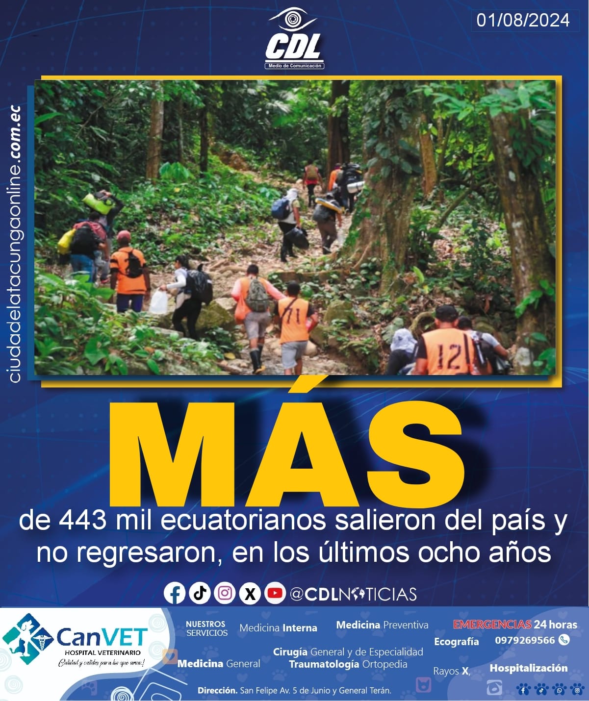 Más de 443 mil ecuatorianos salieron del país y no regresaron, en los últimos ocho años