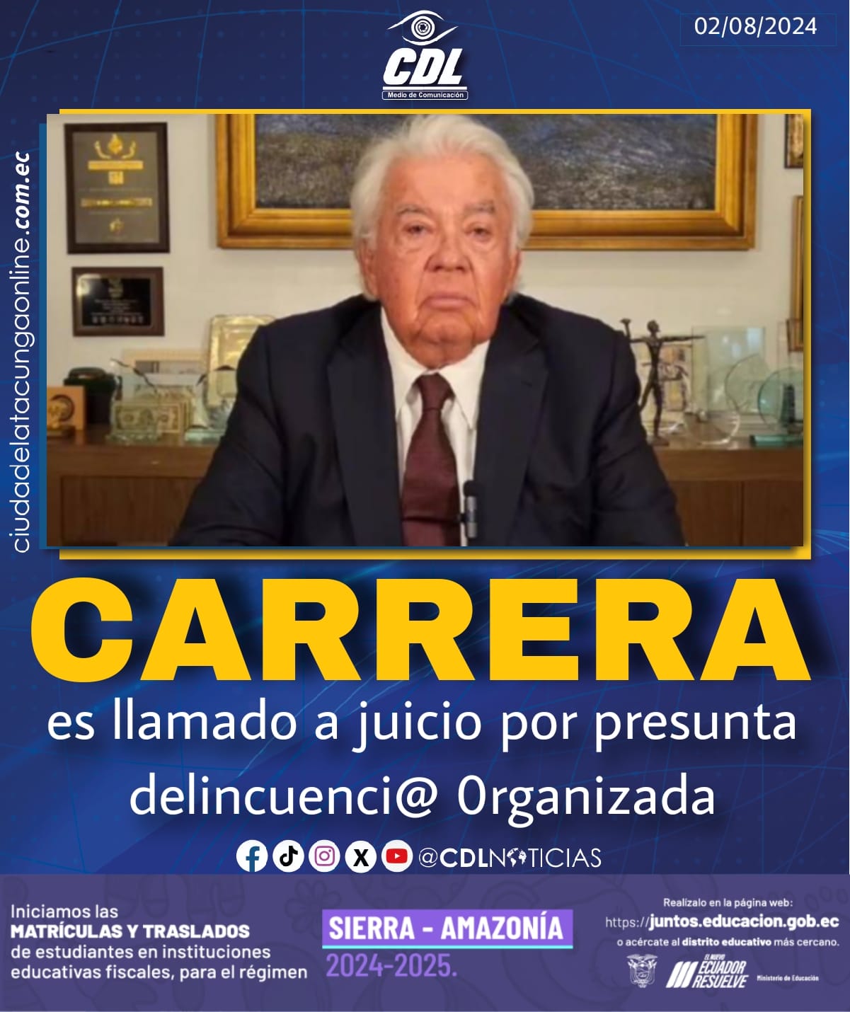 Caso Encuentro | Danilo Carrera es llamado a juicio por presunta delincuenci@ 0rganizada
