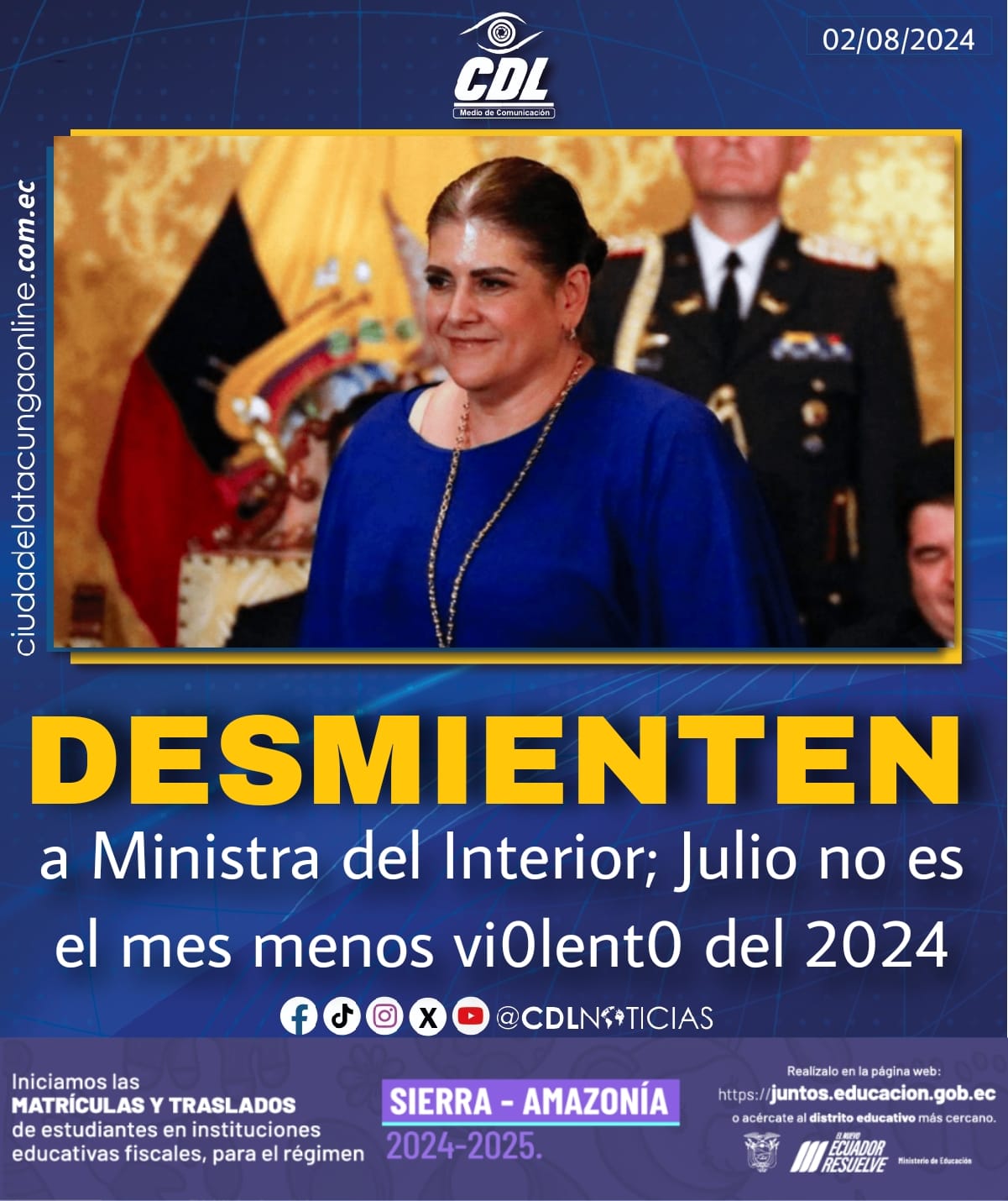 Desmienten a Ministra del Interior; Julio no es el mes menos vi0lent0 del 2024