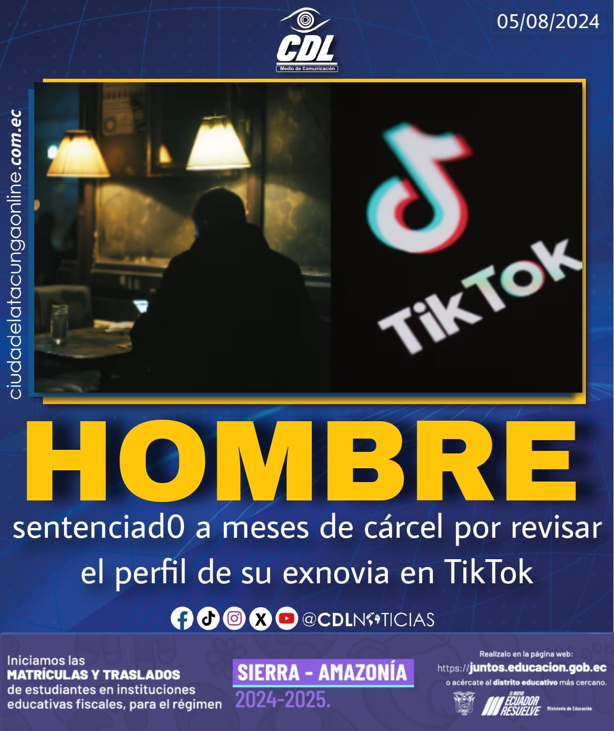 Hombre sentenciado a meses de cárcel por revisar el perfil de su exnovia en TikTok