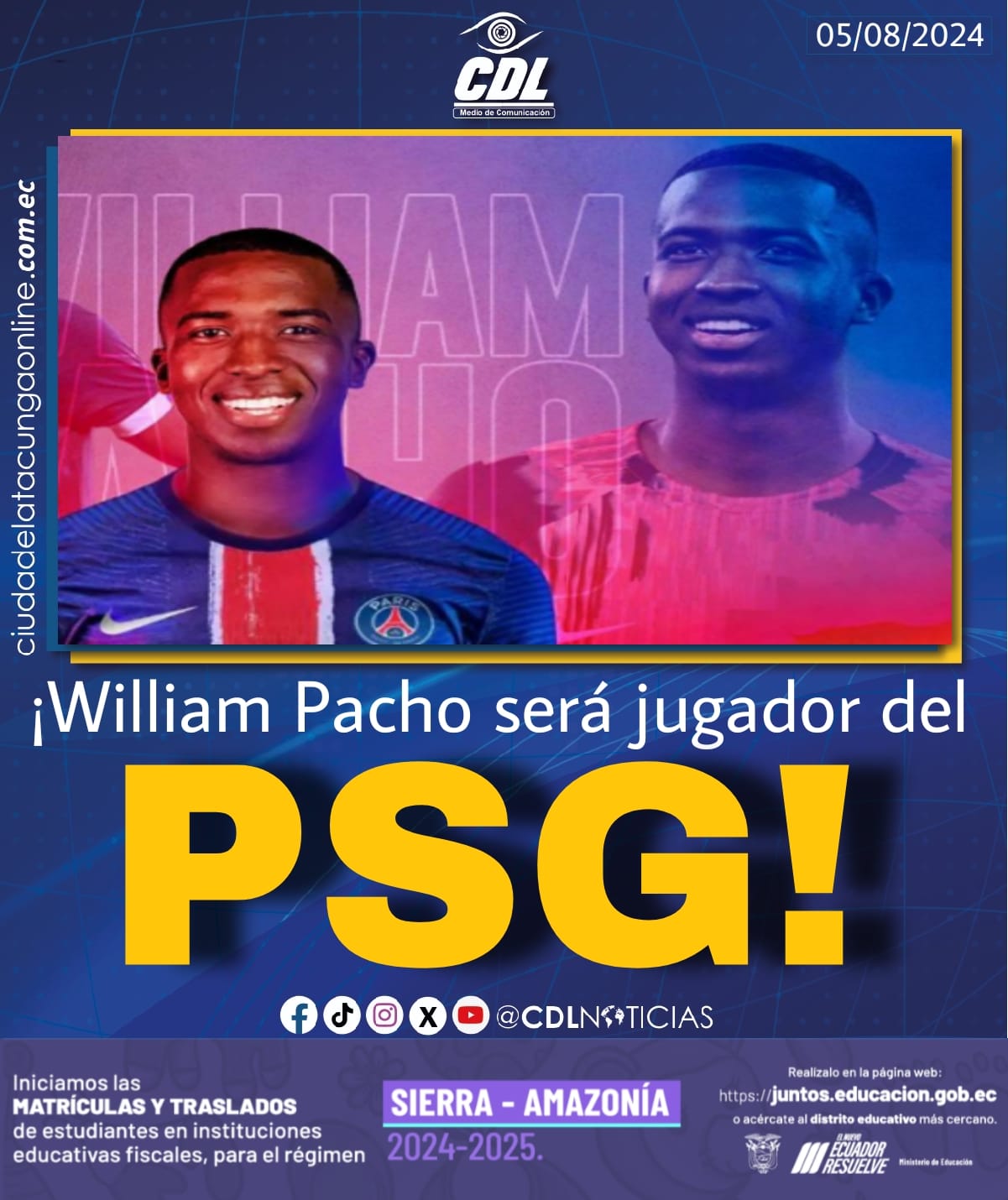¡William Pacho será jugador del PSG!