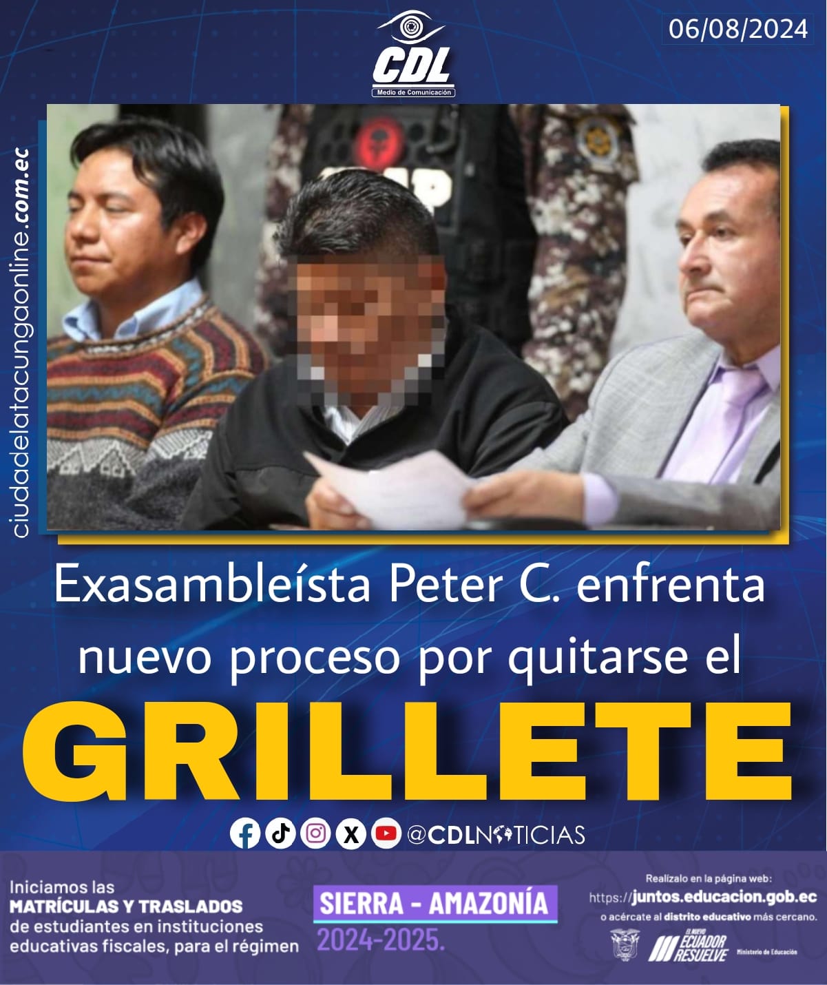 Exasambleísta Peter C. enfrenta nuevo proceso por quitarse el grillete