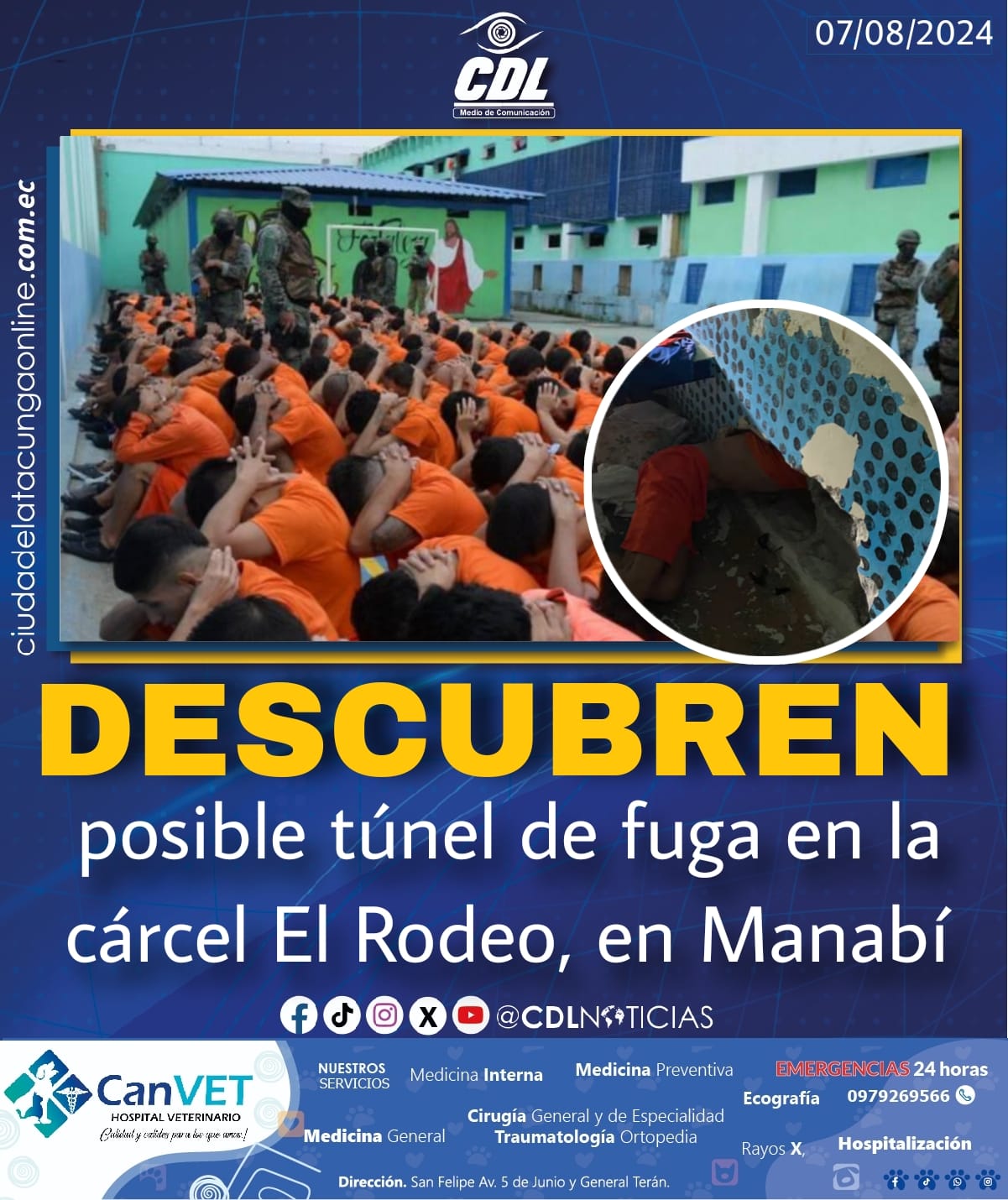 Descubren posible túnel de fuga en la cárcel El Rodeo, en Manabí