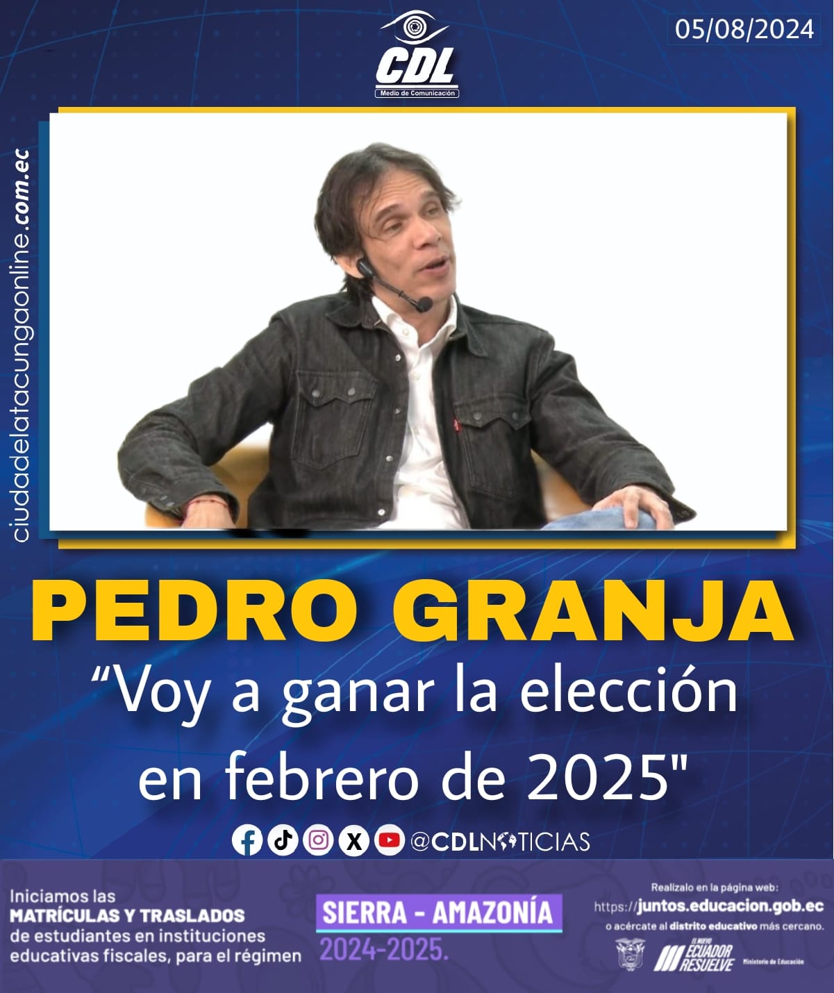 Pedro Granja “Voy a ganar la elección en febrero de 2025″