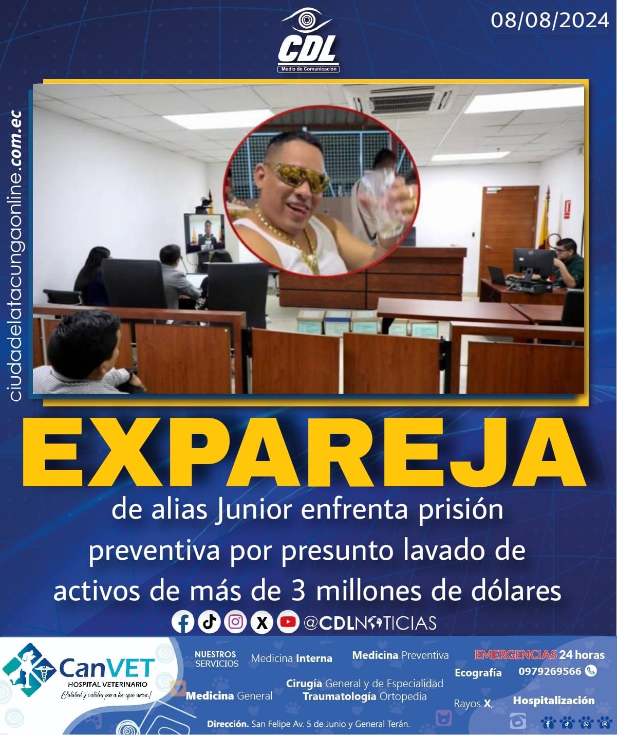 Expareja de alias Junior enfrenta prisión preventiva por presunto lavado de activos de más de 3 millones de dólares