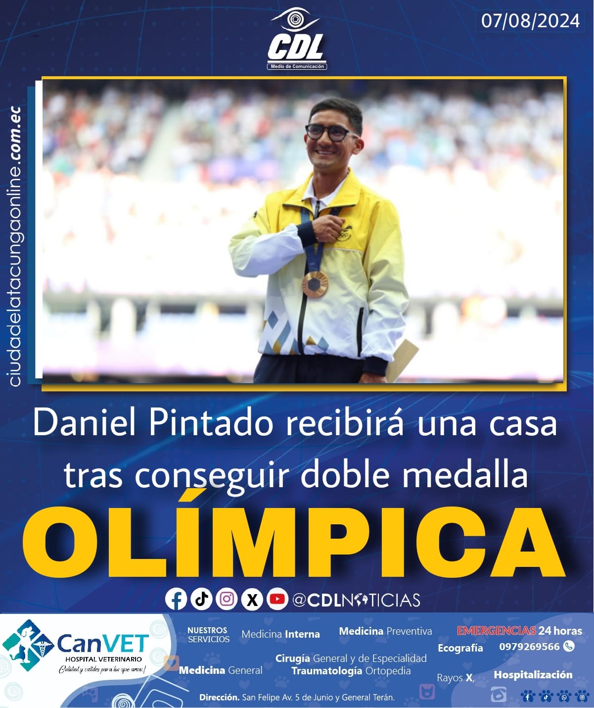 Daniel Pintado recibirá una casa tras conseguir doble medalla olímpica