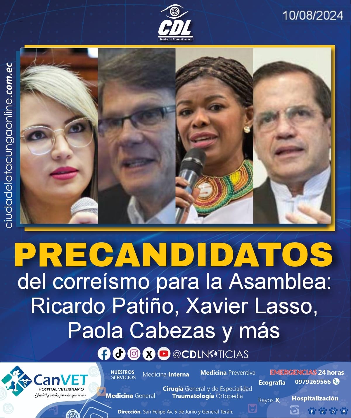 Precandidatos del correísmo para la Asamblea: Ricardo Patiño, Xavier Lasso, Paola Cabezas y más