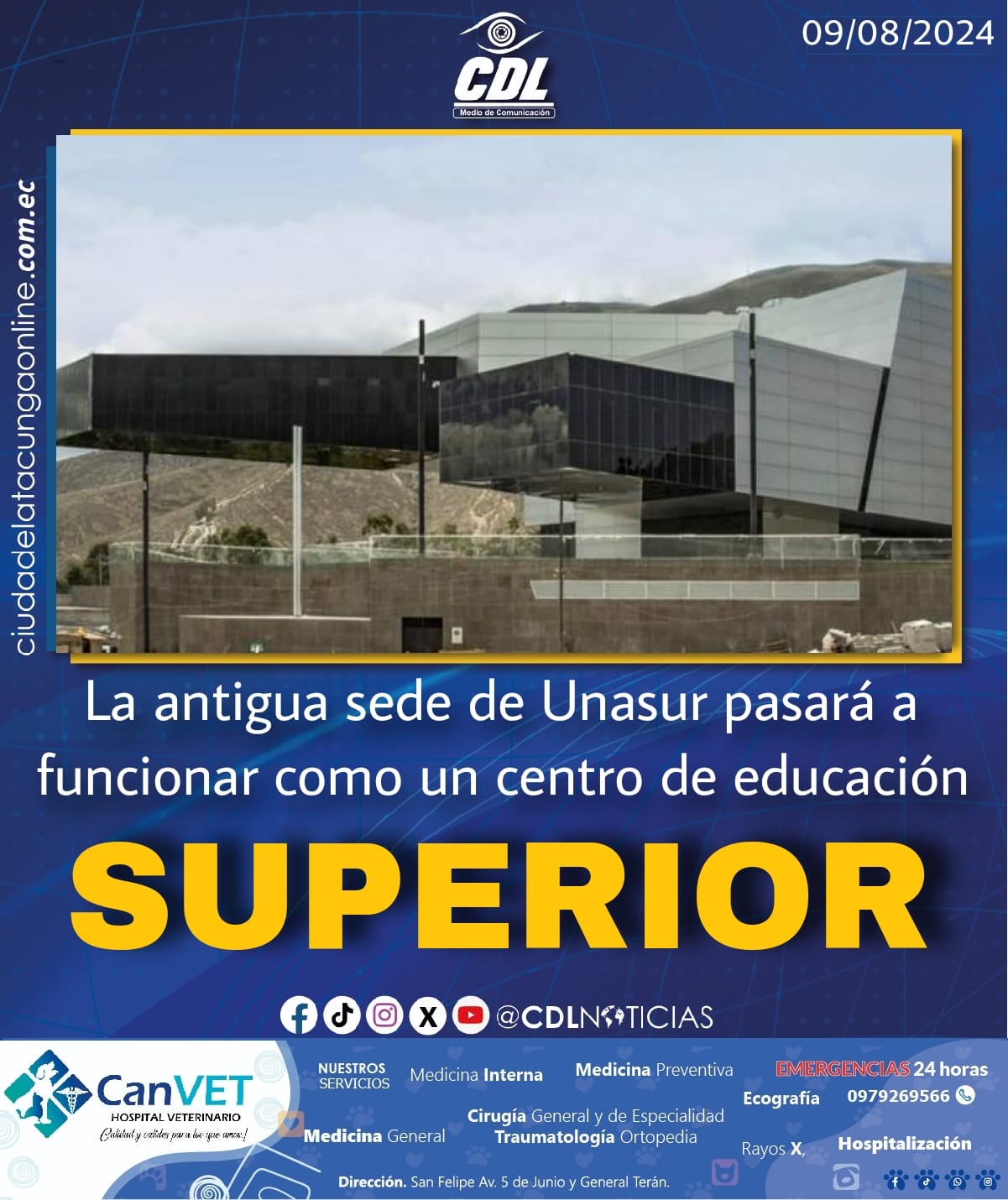 La antigua sede de Unasur pasará a funcionar como un centro de educación superior