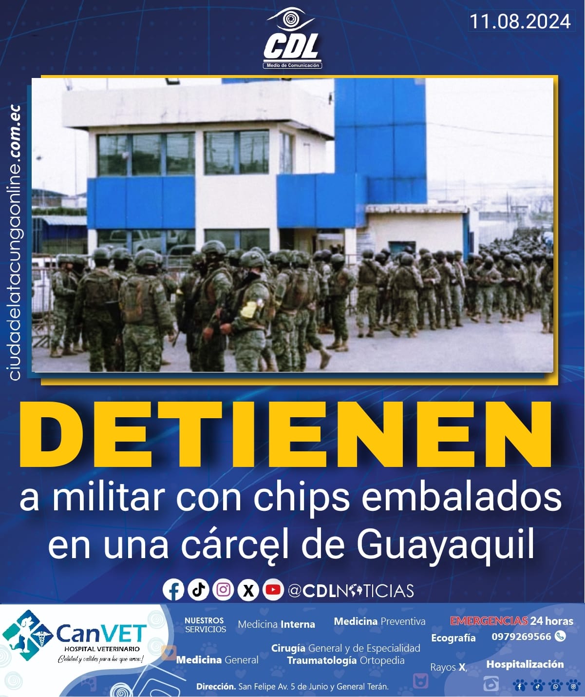 Detienen a militar con chips embalados en una cárcel de Guayaquil