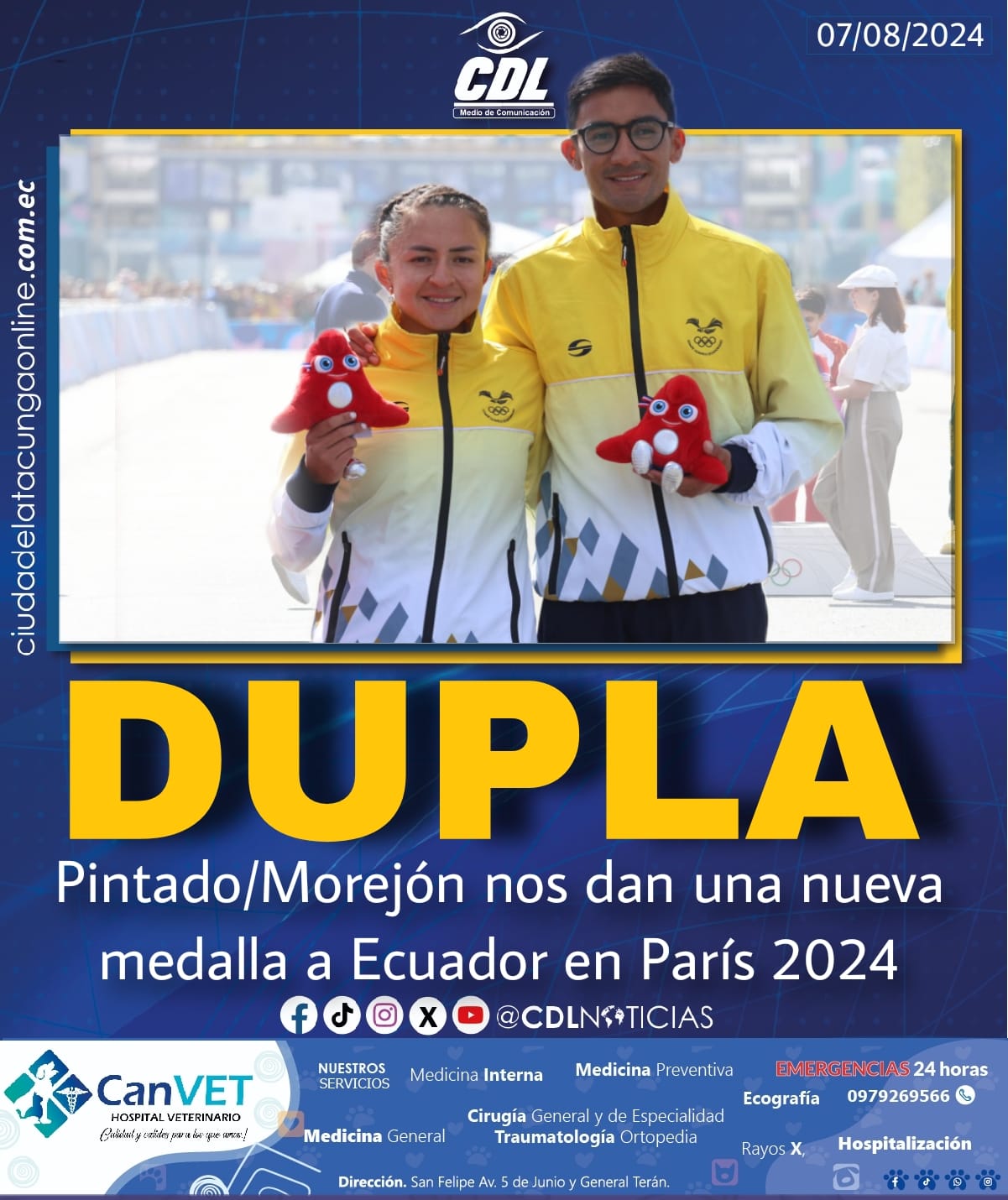 La dupla Pintado/Morejón nos dan una nueva medalla a Ecuador en París 2024