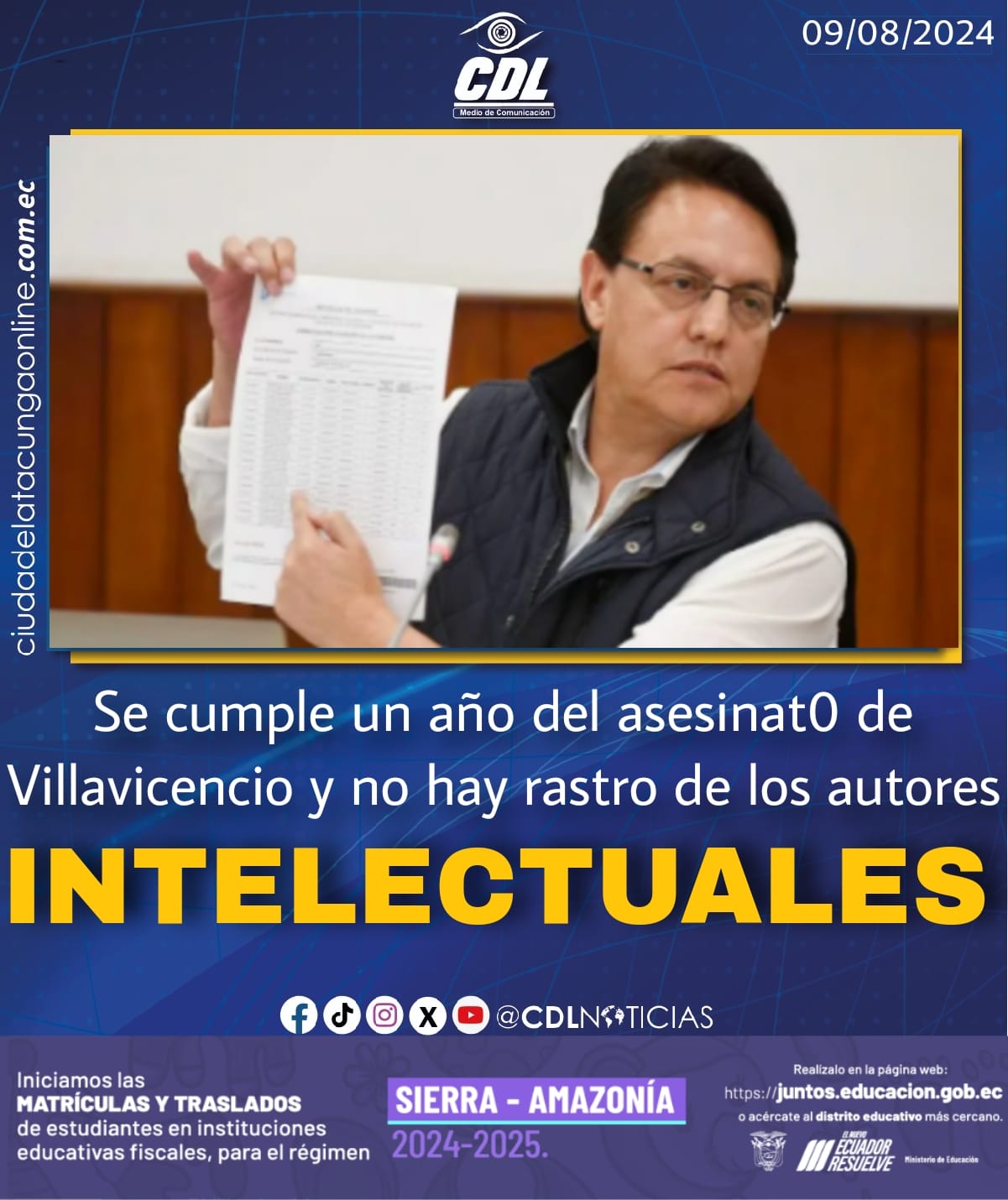 Se cumple un año del asesinat0 de Villavicencio y no hay rastro de los autores intelectuales