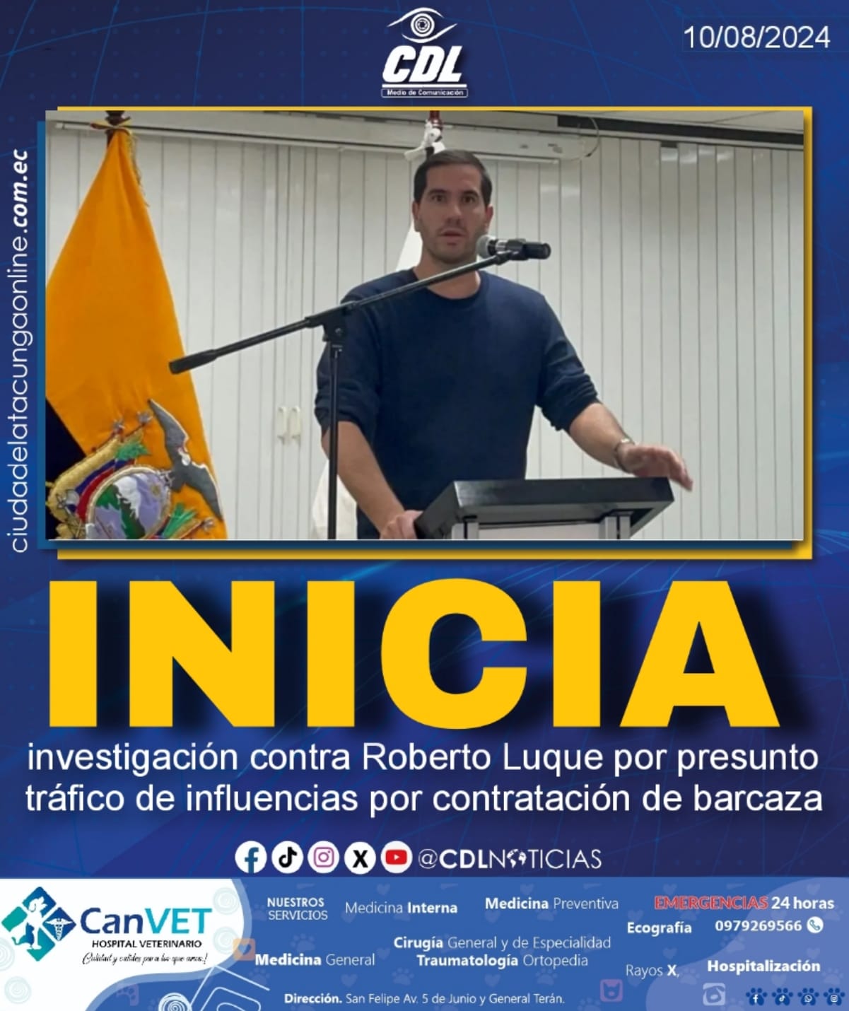 Inicia investigación contra Roberto Luque por presunto tráfico de influencias por contratación de barcaza