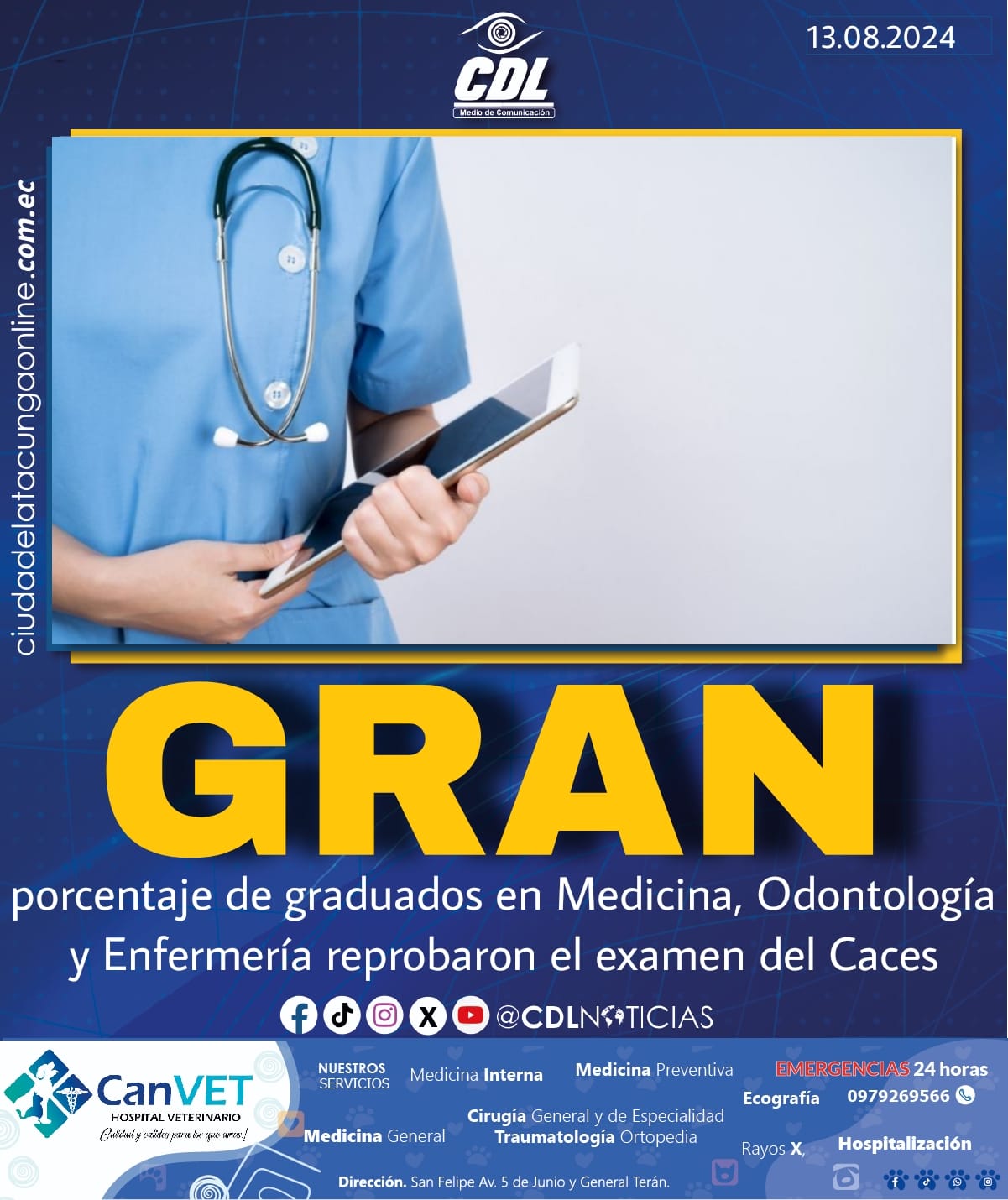 Un gran porcentaje de graduados en Medicina, Odontología y Enfermería reprobaron el examen del Caces