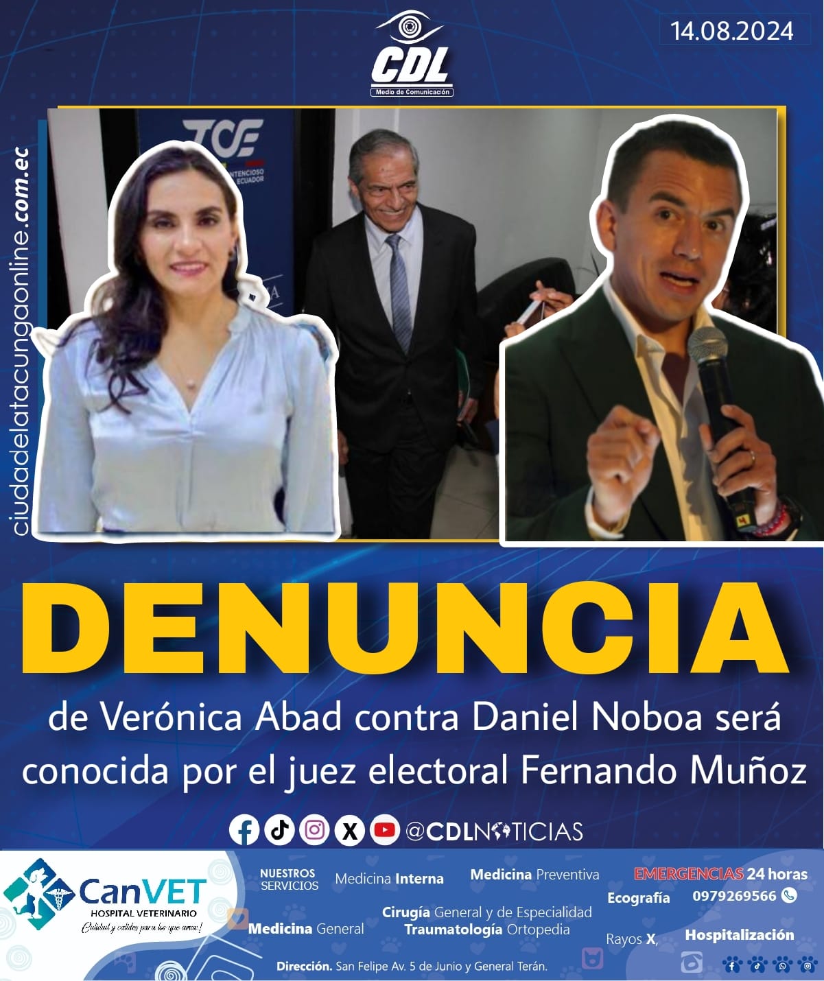 La denuncia de Verónica Abad contra Daniel Noboa será conocida por el juez electoral Fernando Muñoz