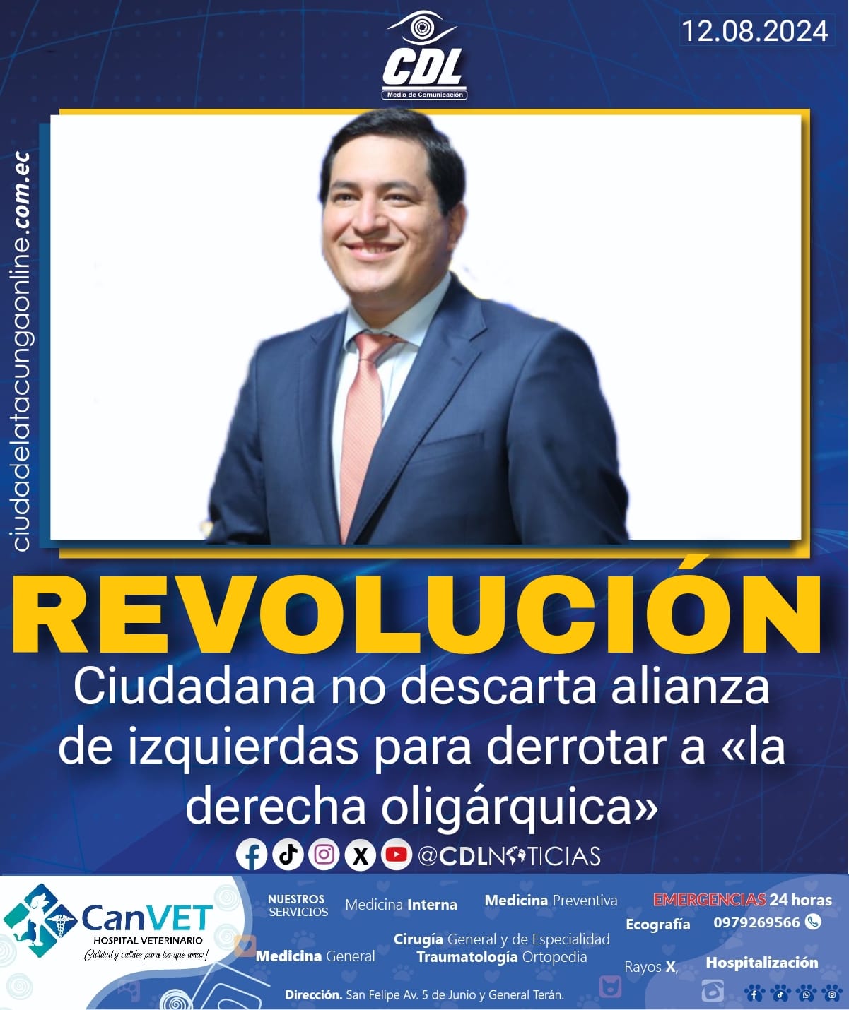 Revolución Ciudadana no descarta alianza de izquierdas para derrotar a «la derecha oligárquica»