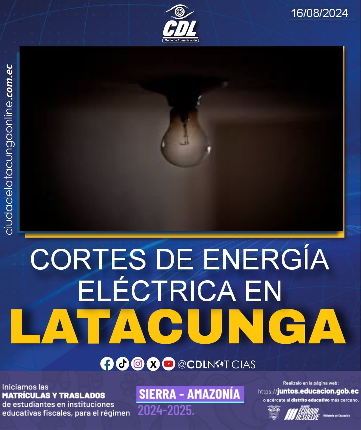 CORTE DE ENERGÌA ELÈCTRICA EN LATACUNGA