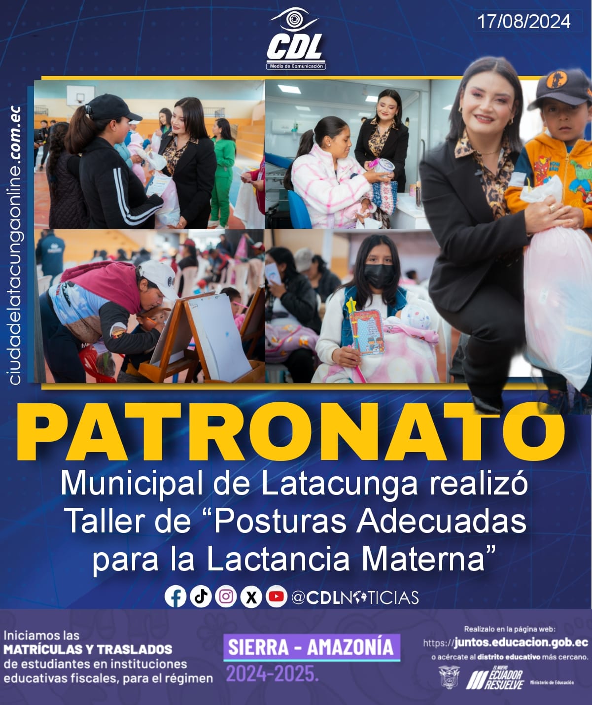 Patronato Municipal de Latacunga realizó Taller de “Posturas Adecuadas para la Lactancia Materna”