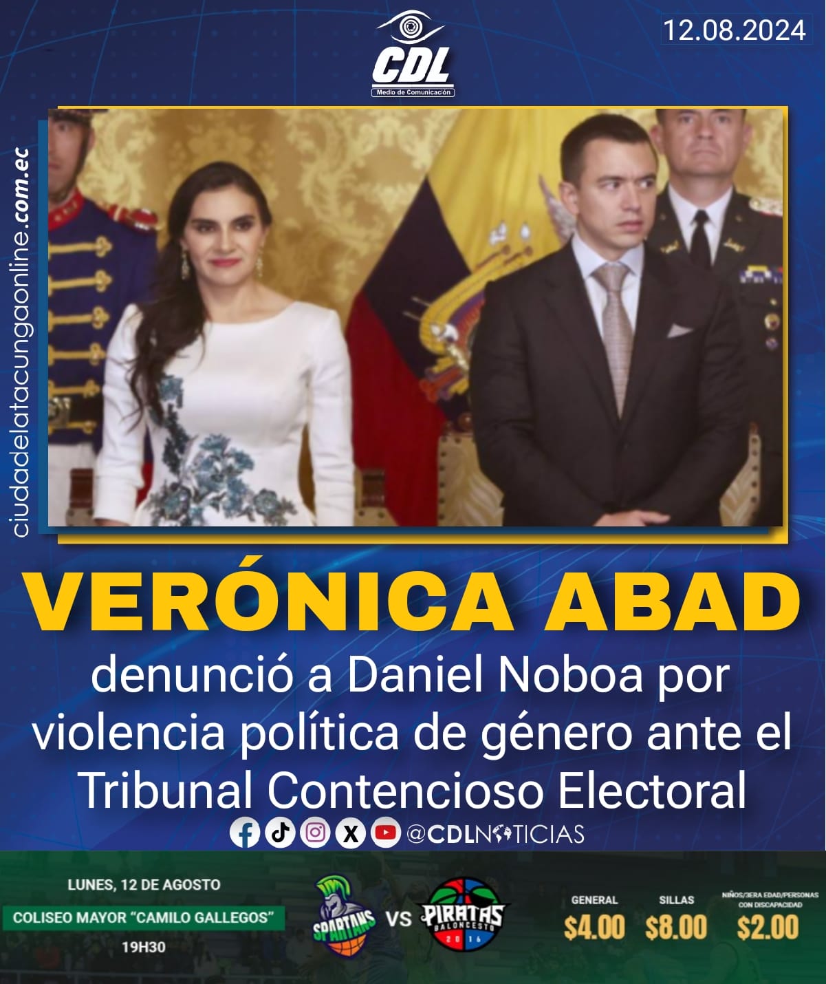 Verónica Abad denunció a Daniel Noboa por violencia política de género ante el Tribunal Contencioso Electoral