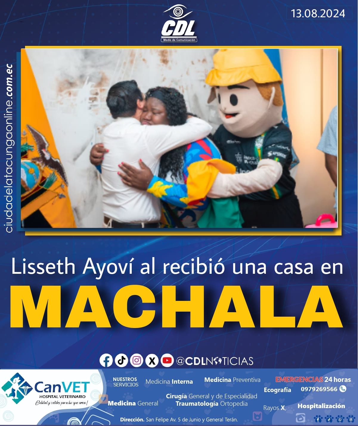 Lisseth Ayoví al recibió una casa en Machala