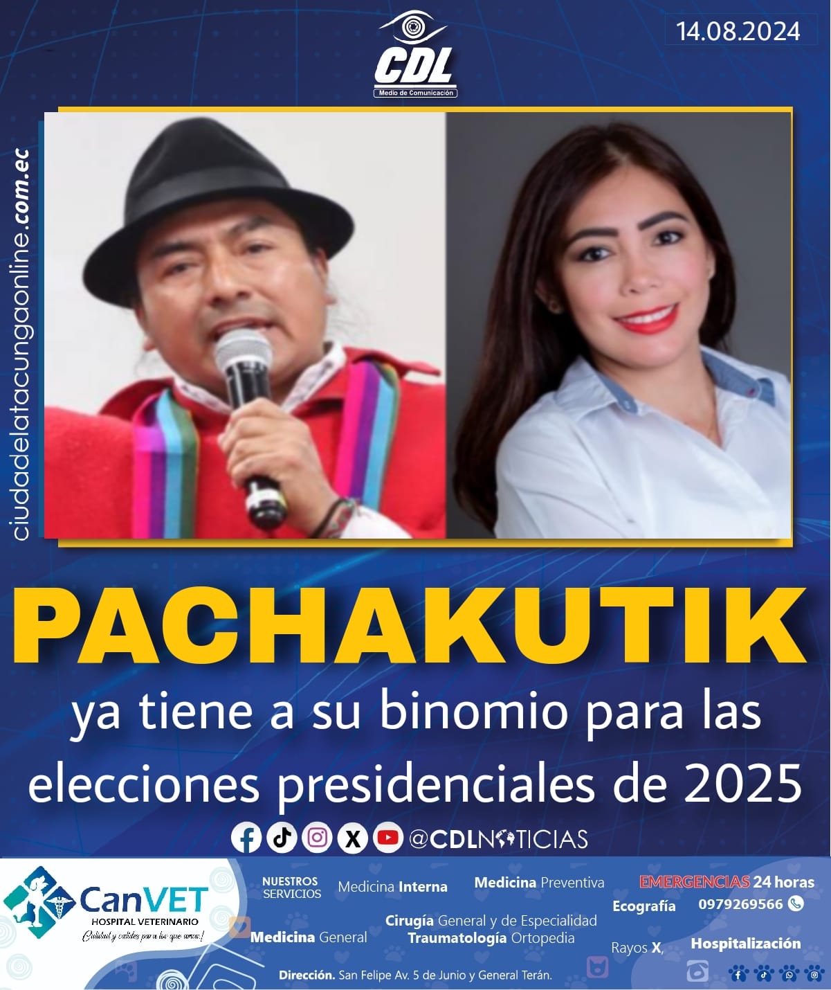Pachakutik ya tiene a su binomio para las elecciones presidenciales de 2025