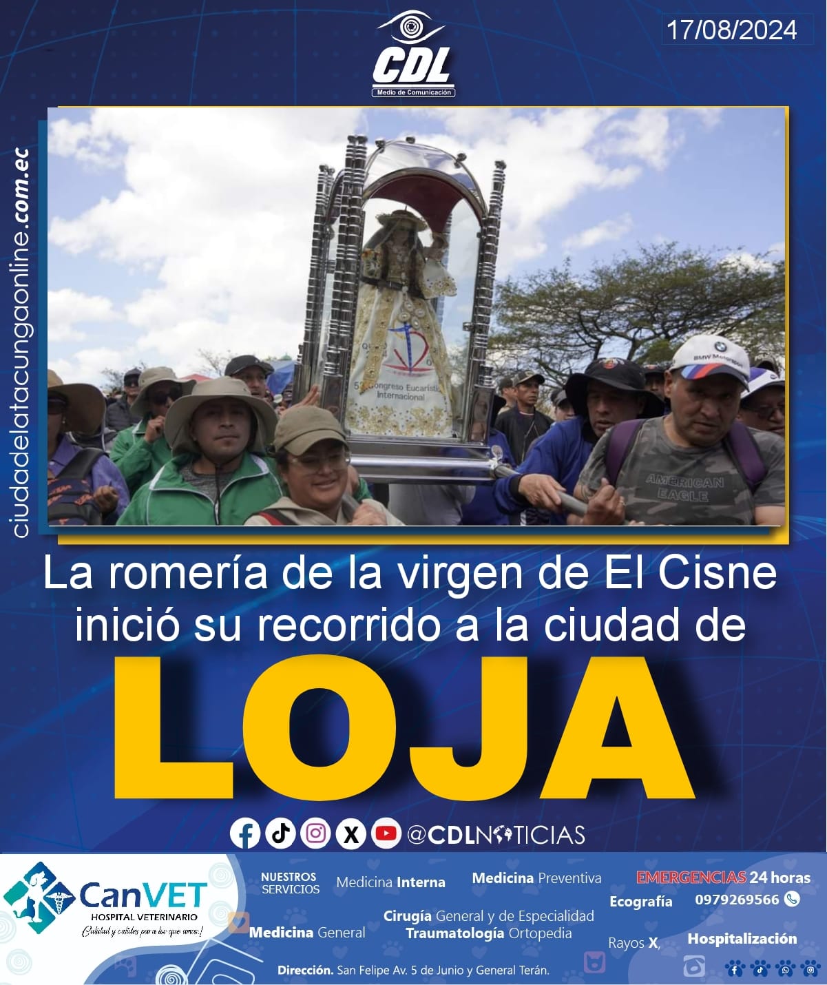 La romería de la virgen de El Cisne inició su recorrido a la ciudad de Loja