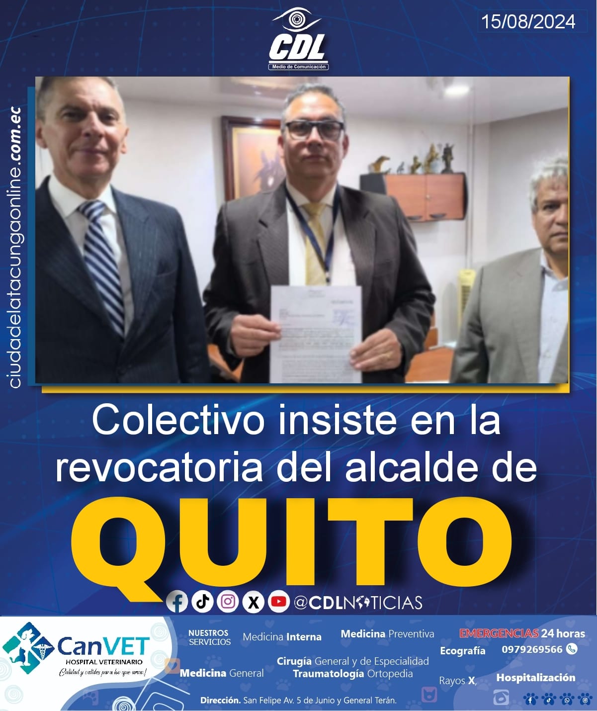 Colectivo insiste en la revocatoria del alcalde de Quito