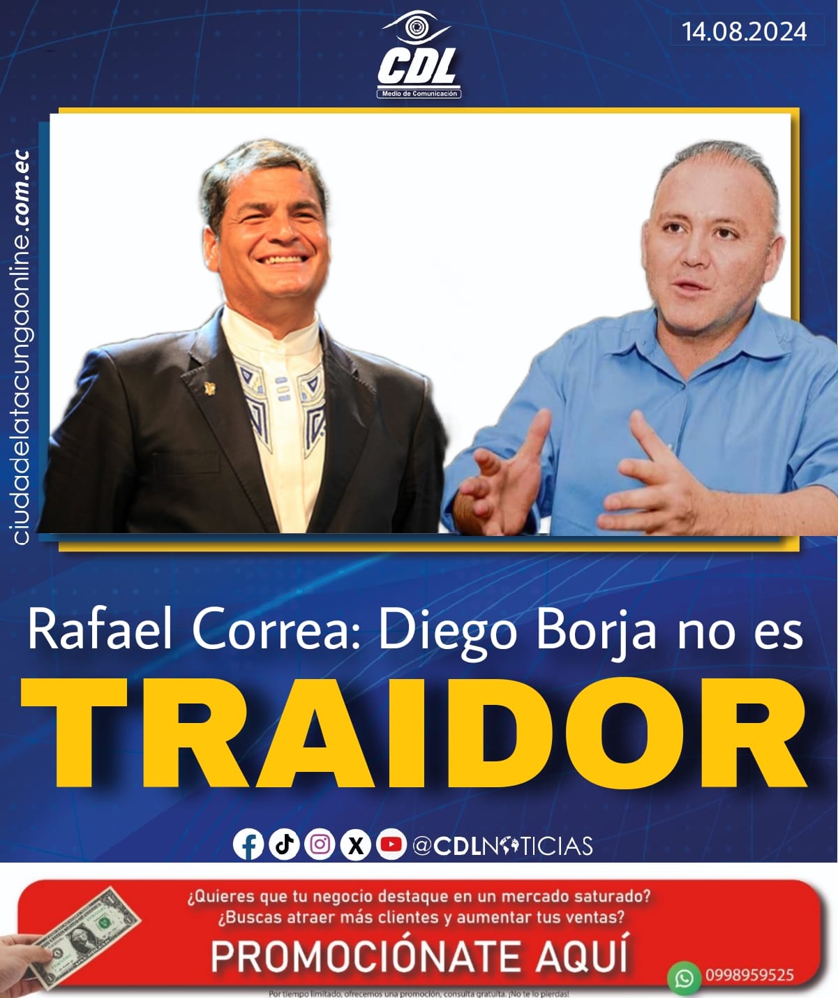 Rafael Correa: Diego Borja no es traidor