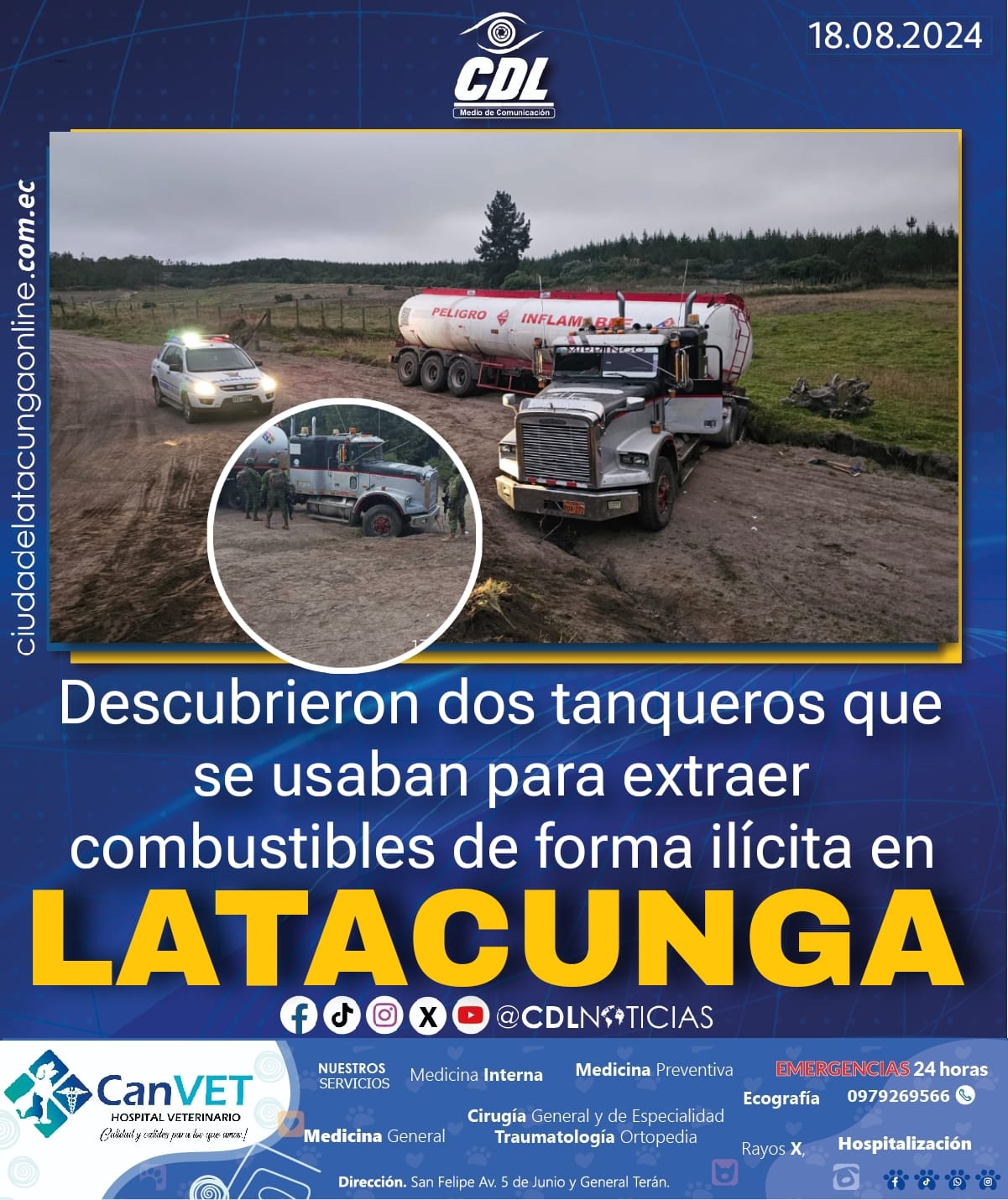 Descubrieron dos tanqueros que se usaban para extraer combustibles de forma ilícita en Latacunga