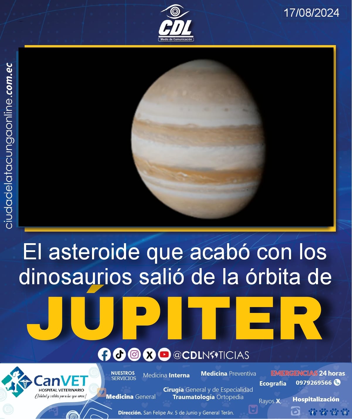 El asteroide que acabó con los dinosaurios salió de la órbita de Júpiter