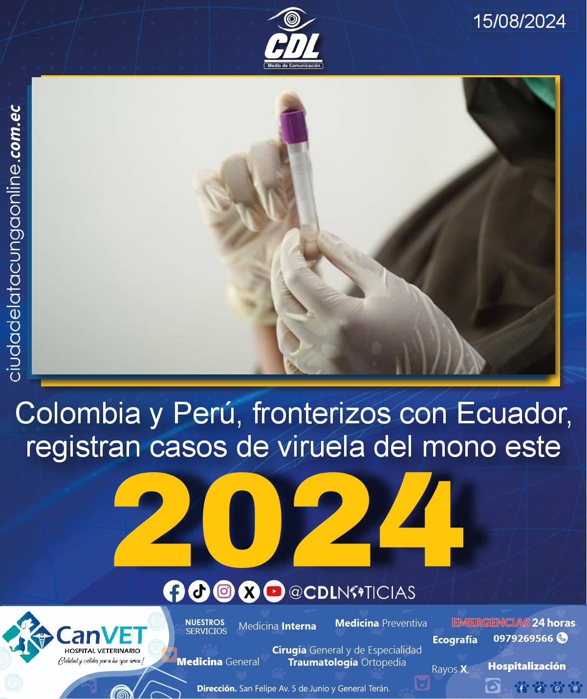 Colombia y Perú, fronterizos con Ecuador, registran casos de viruela del mono este 2024