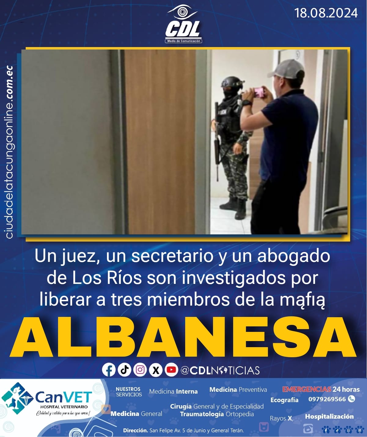 Un juez, un secretario y un abogado de Los Ríos son investigados por liberar a tres miembros de la mafia albanesa