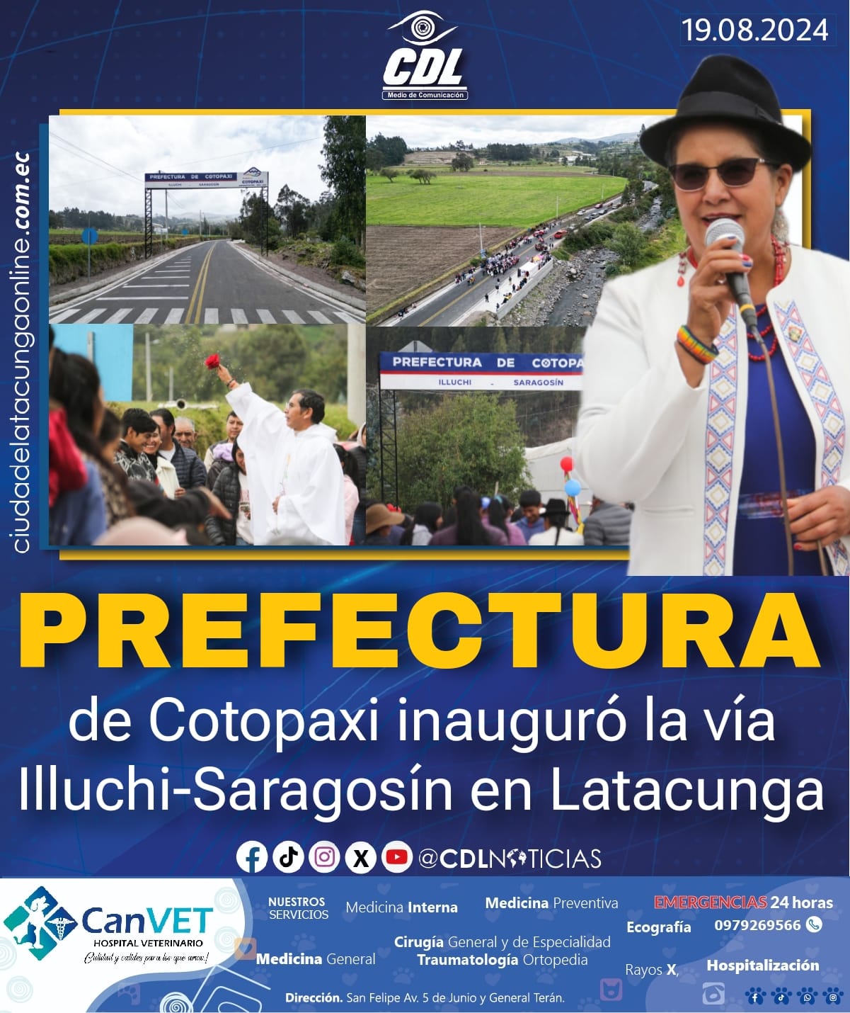 Prefectura de Cotopaxi inauguró la vía Illuchi Saragosín en Latacunga