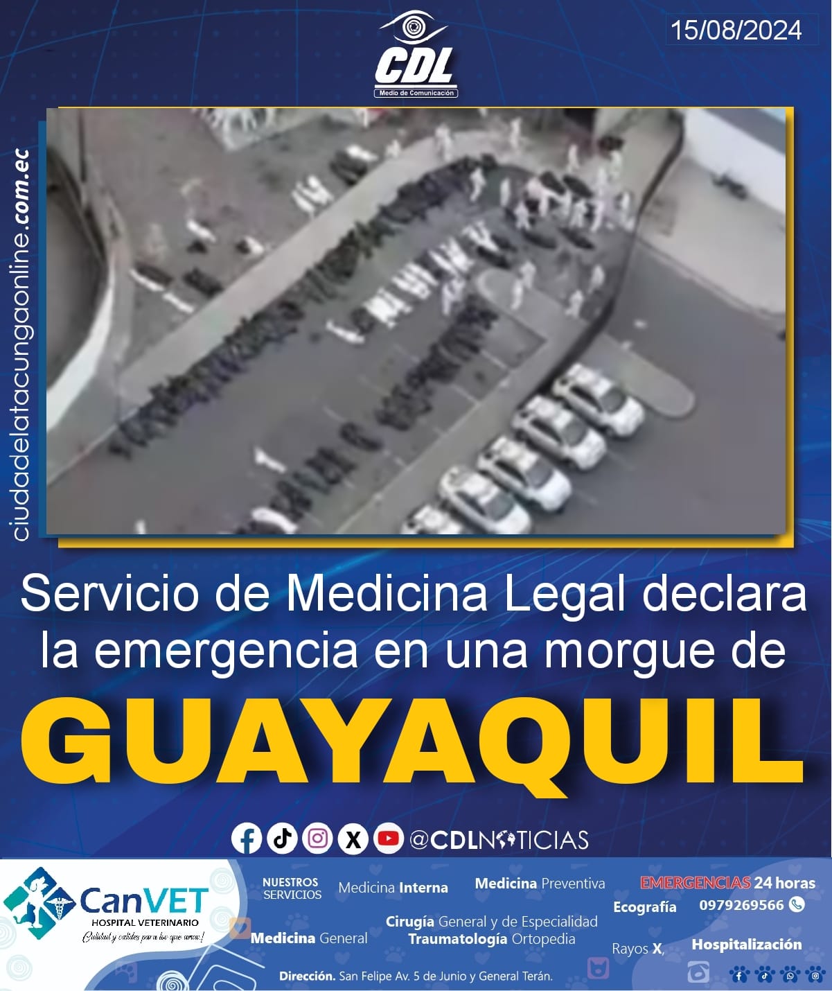 El Servicio de Medicina Legal declara la emergencia en una morgue de Guayaquil