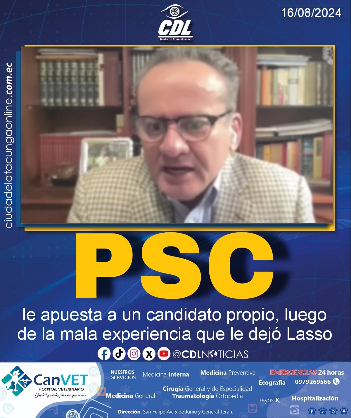 PSC le apuesta a un candidato propio, luego de la mala experiencia que le dejó Lasso