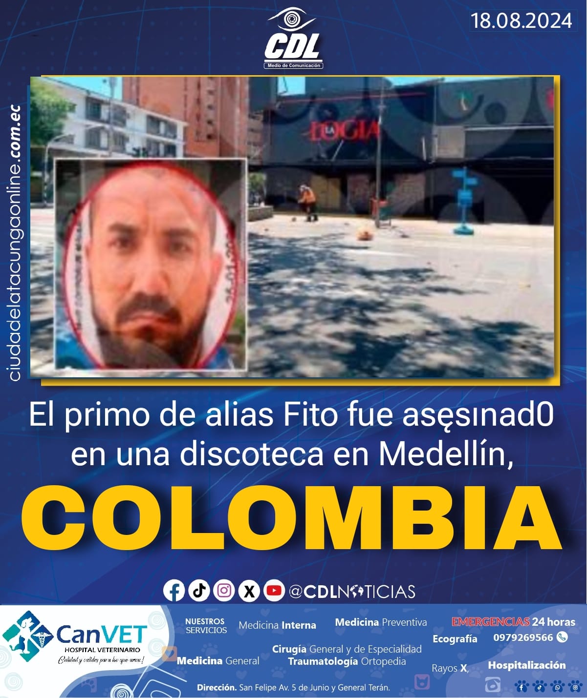 El primo de alias Fito fue asęsınad0 en una discoteca en Medellín, Colombia