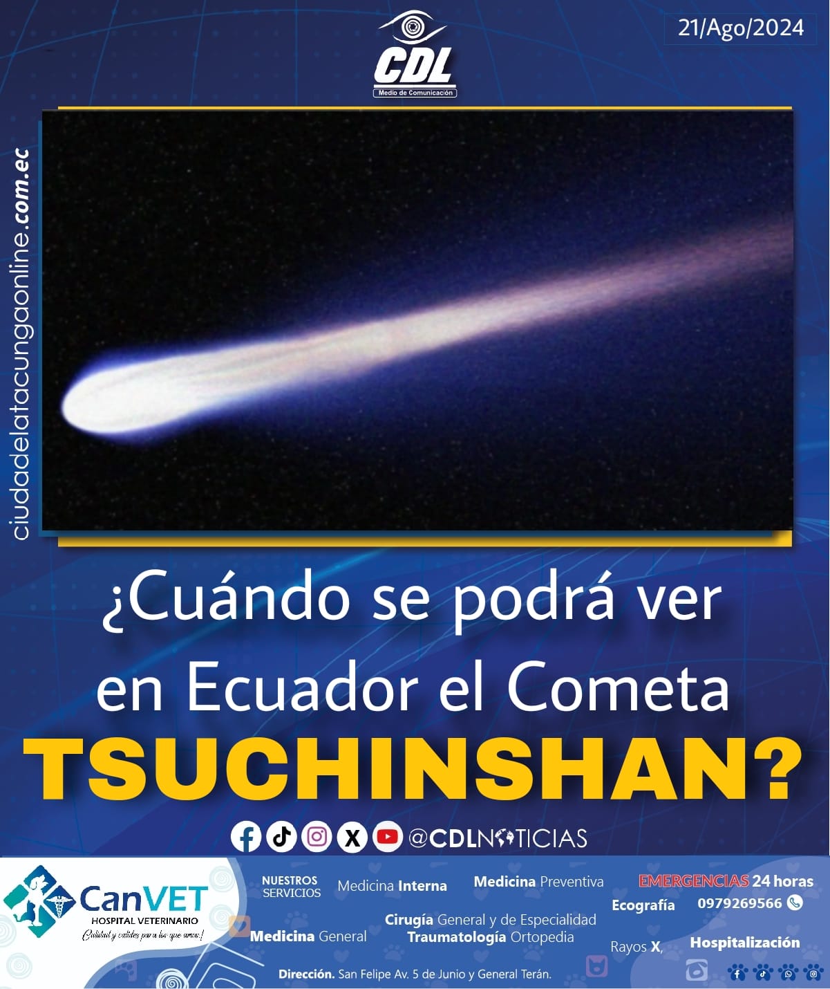 ¿Cuándo se podrá ver en Ecuador el Cometa Tsuchinshan?