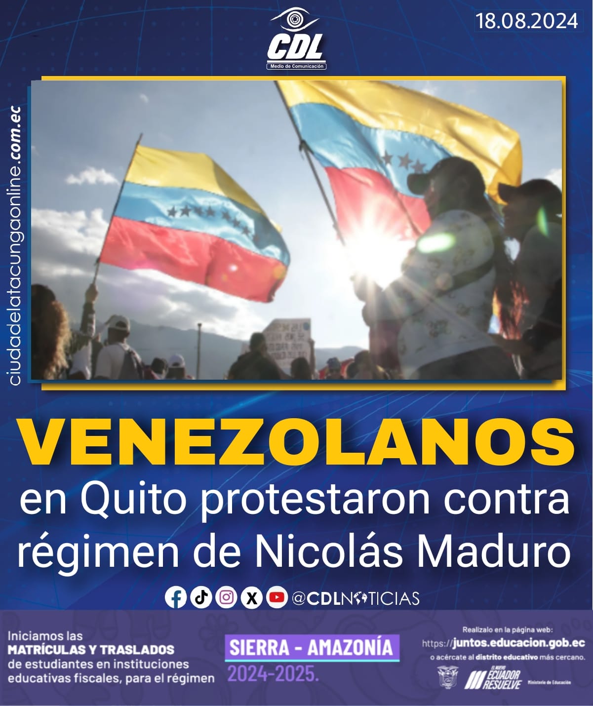 Venezolanos en Quito protestaron contra régimen de Nicolás Maduro