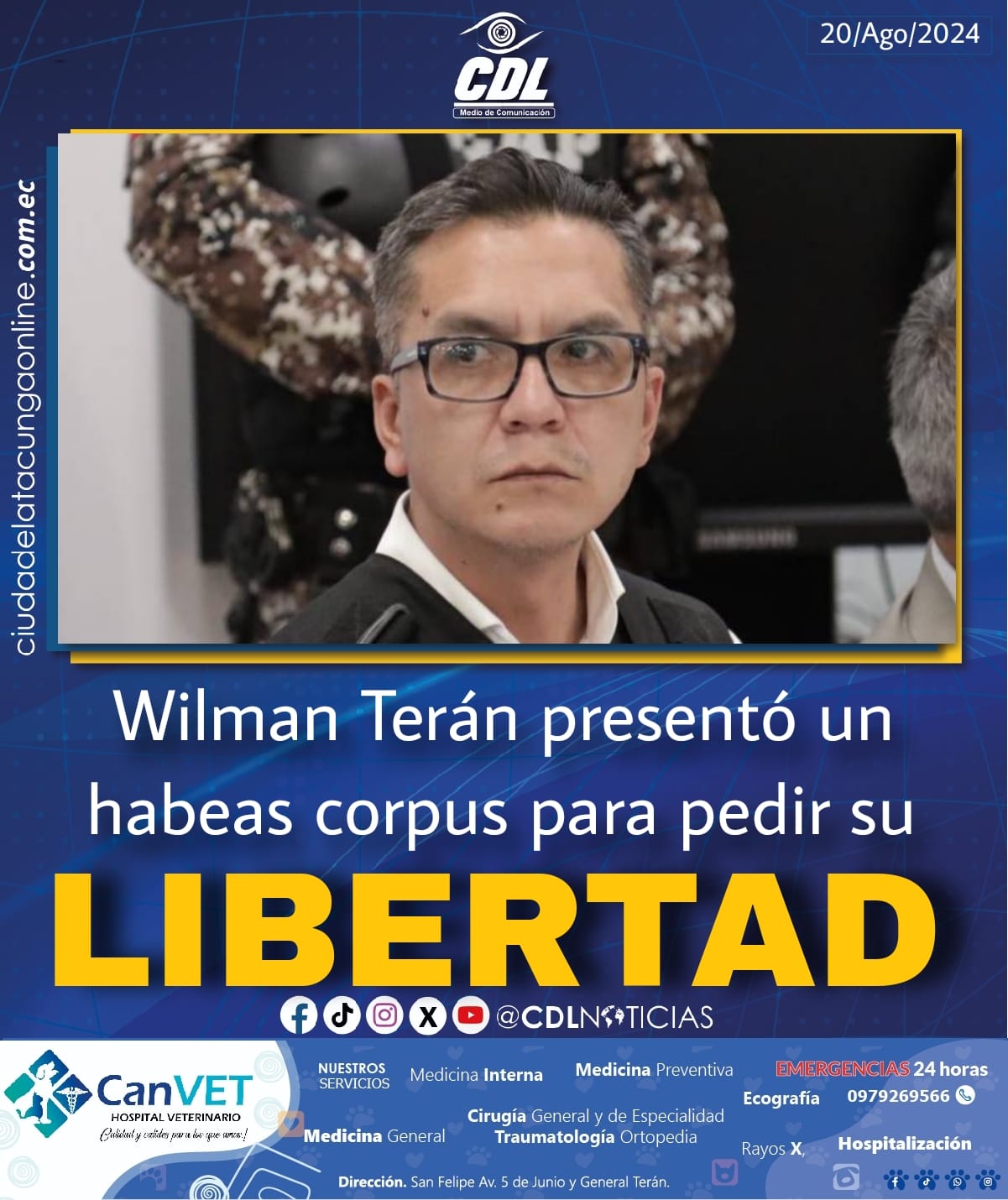 Wilman Terán presentó un habeas corpus para pedir su libertad