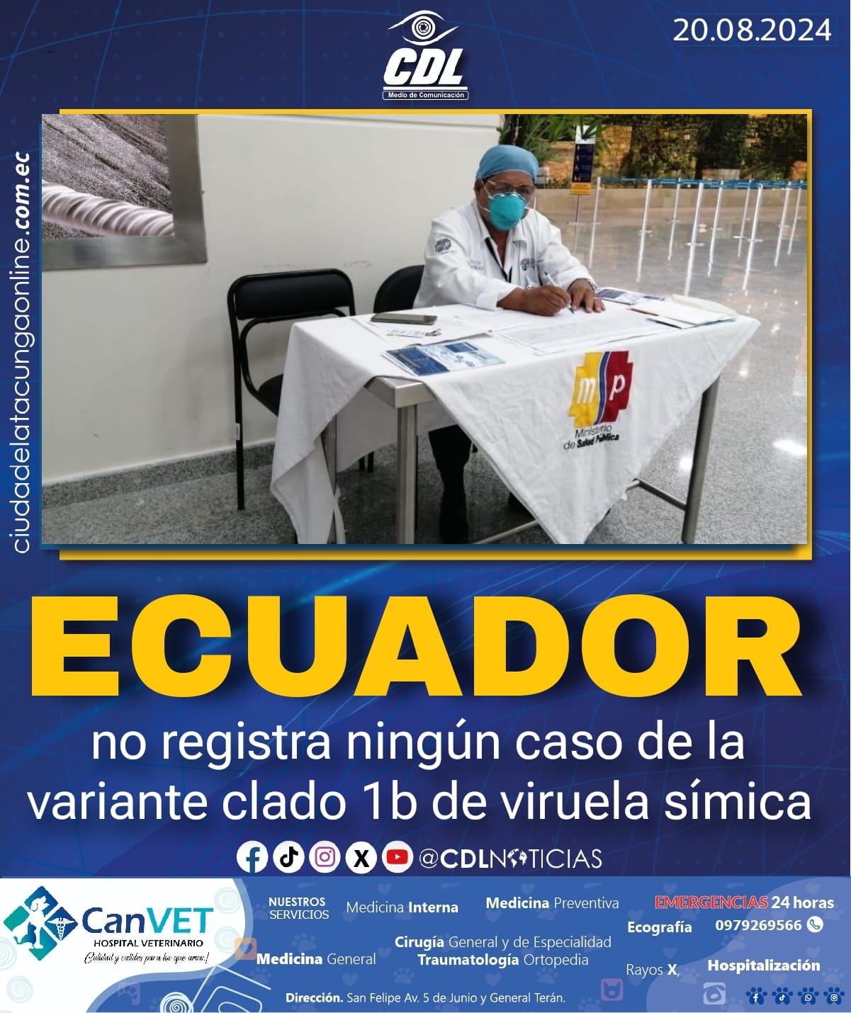 Ecuador no registra ningún caso de la variante clado 1b de viruela símica