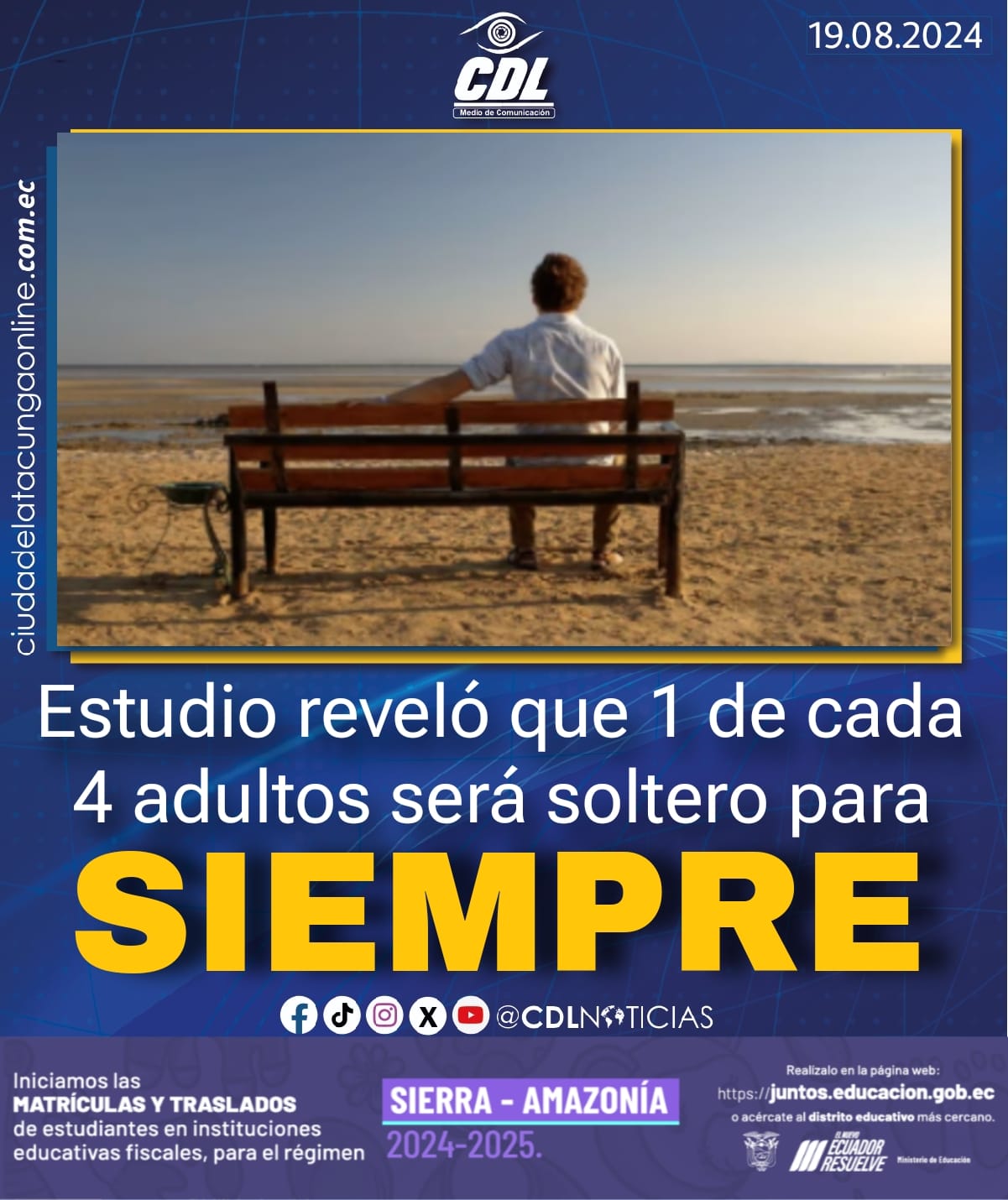 Estudio reveló que 1 de cada 4 adultos será soltero para siempre