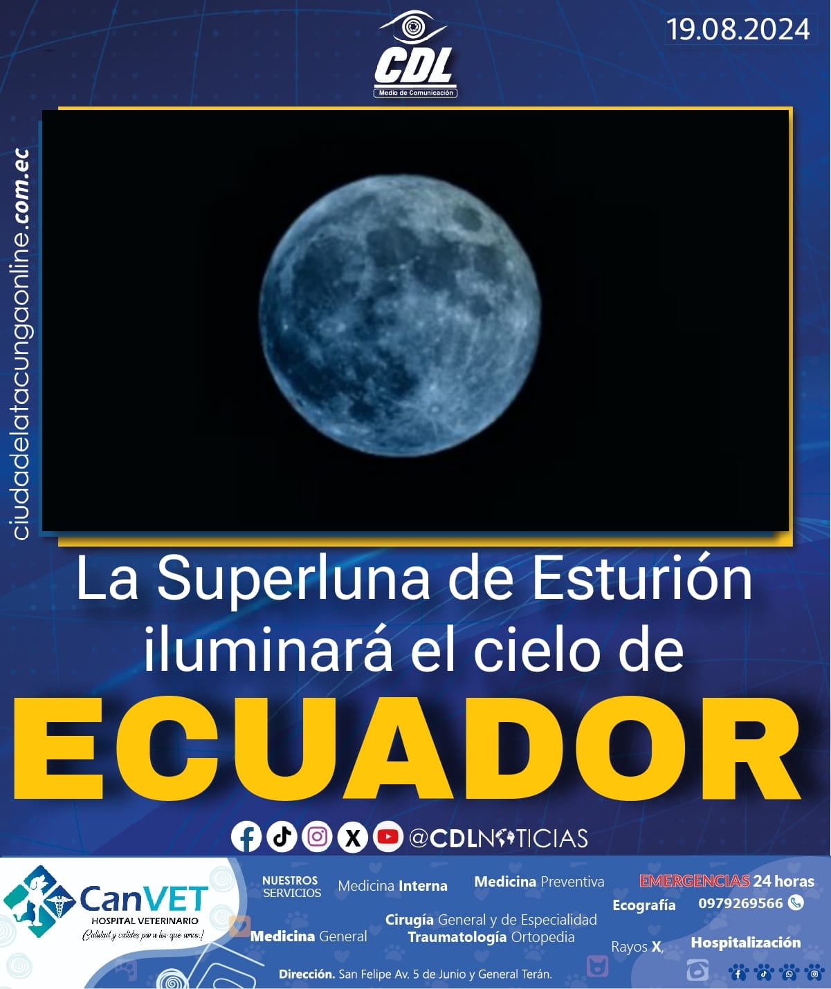 La Superluna de Esturión iluminará el cielo de Ecuador