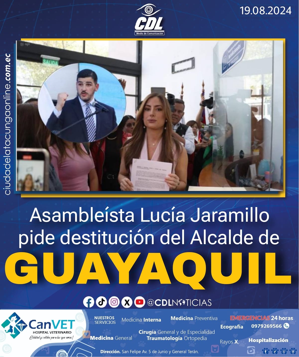 Denuncian a Aquiles Alvarez por violencia política: asambleísta Lucía Jaramillo pide destitución del Alcalde de Guayaquil